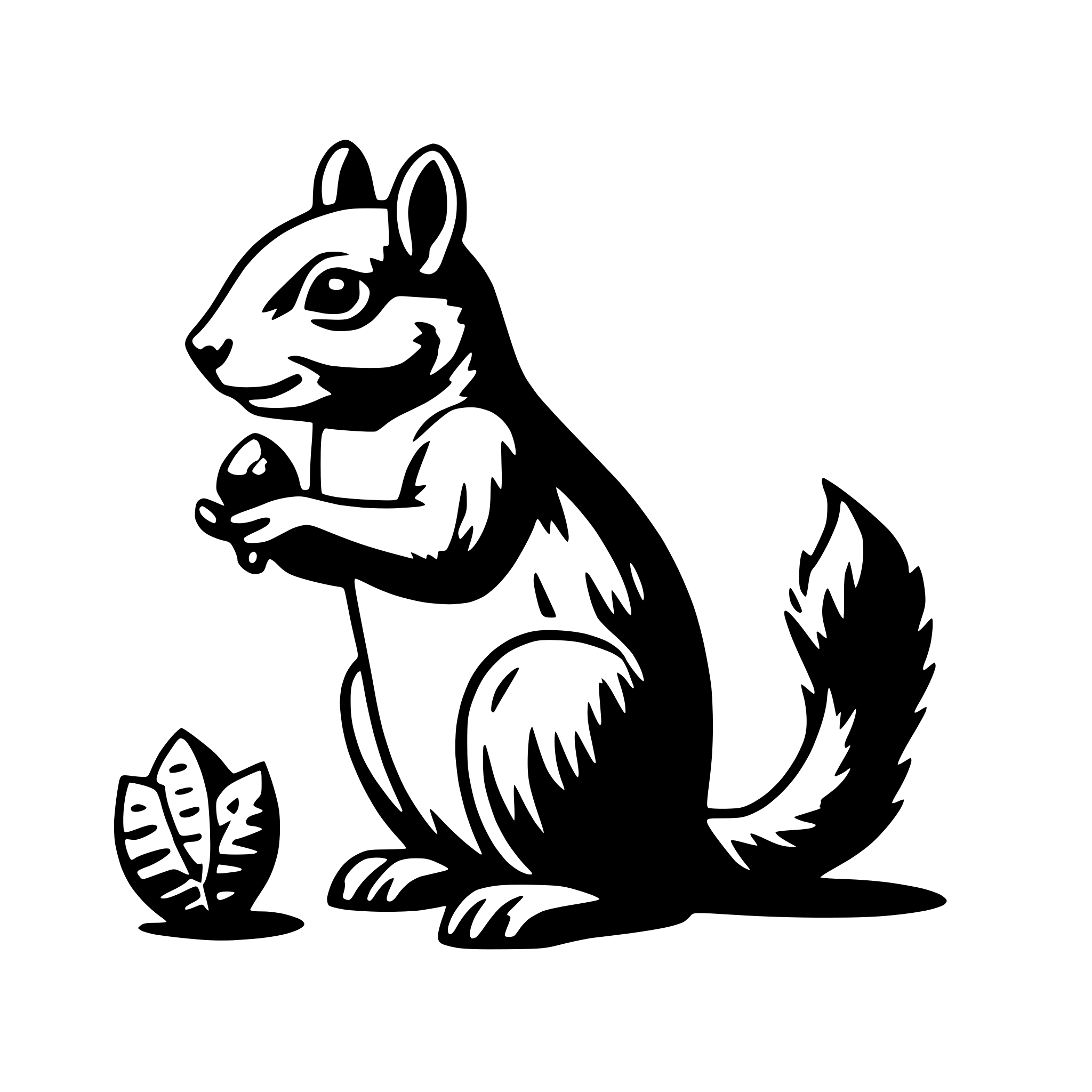 AI-generated SVG of 'squirrel with acorn'