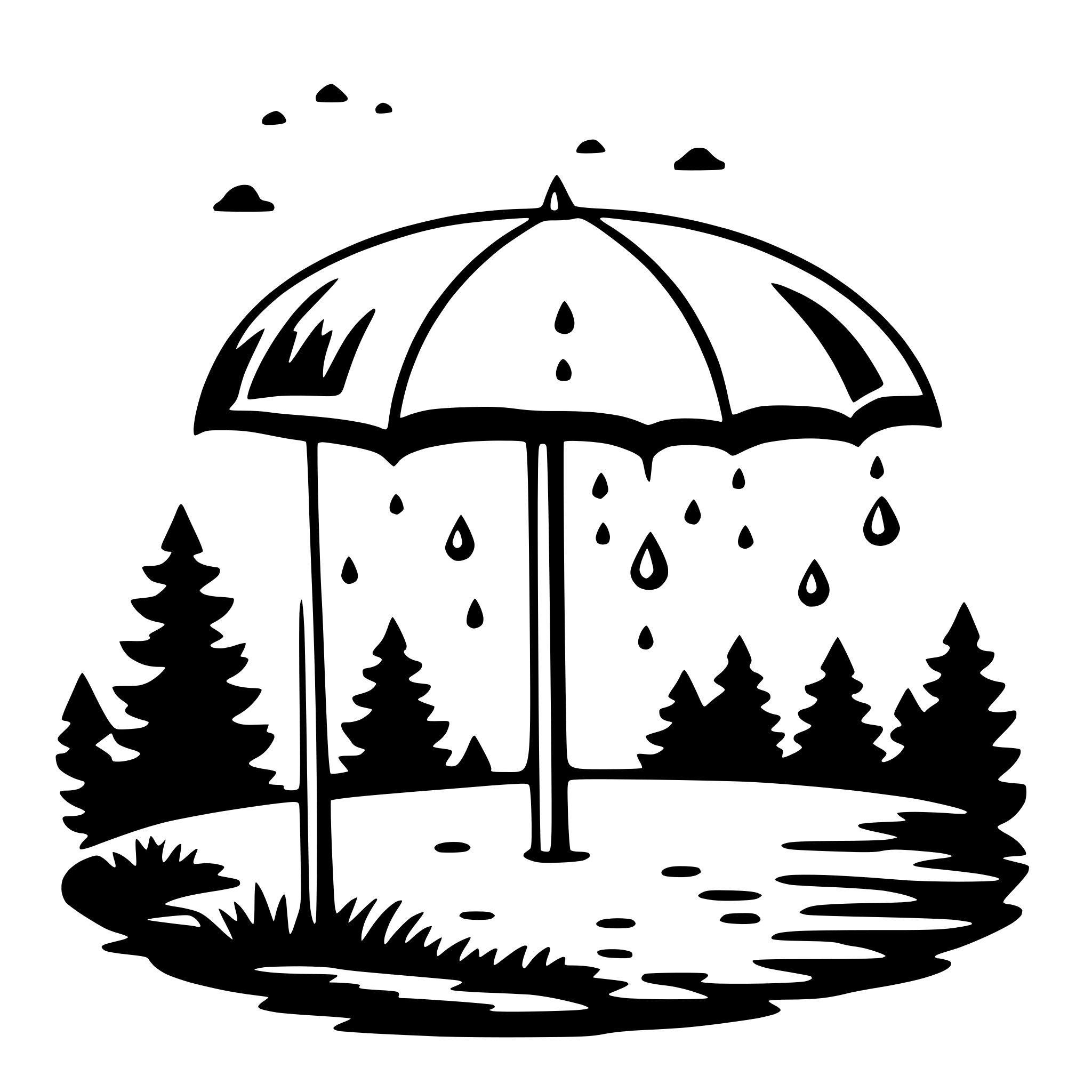AI-generated SVG of a rainbow with rain