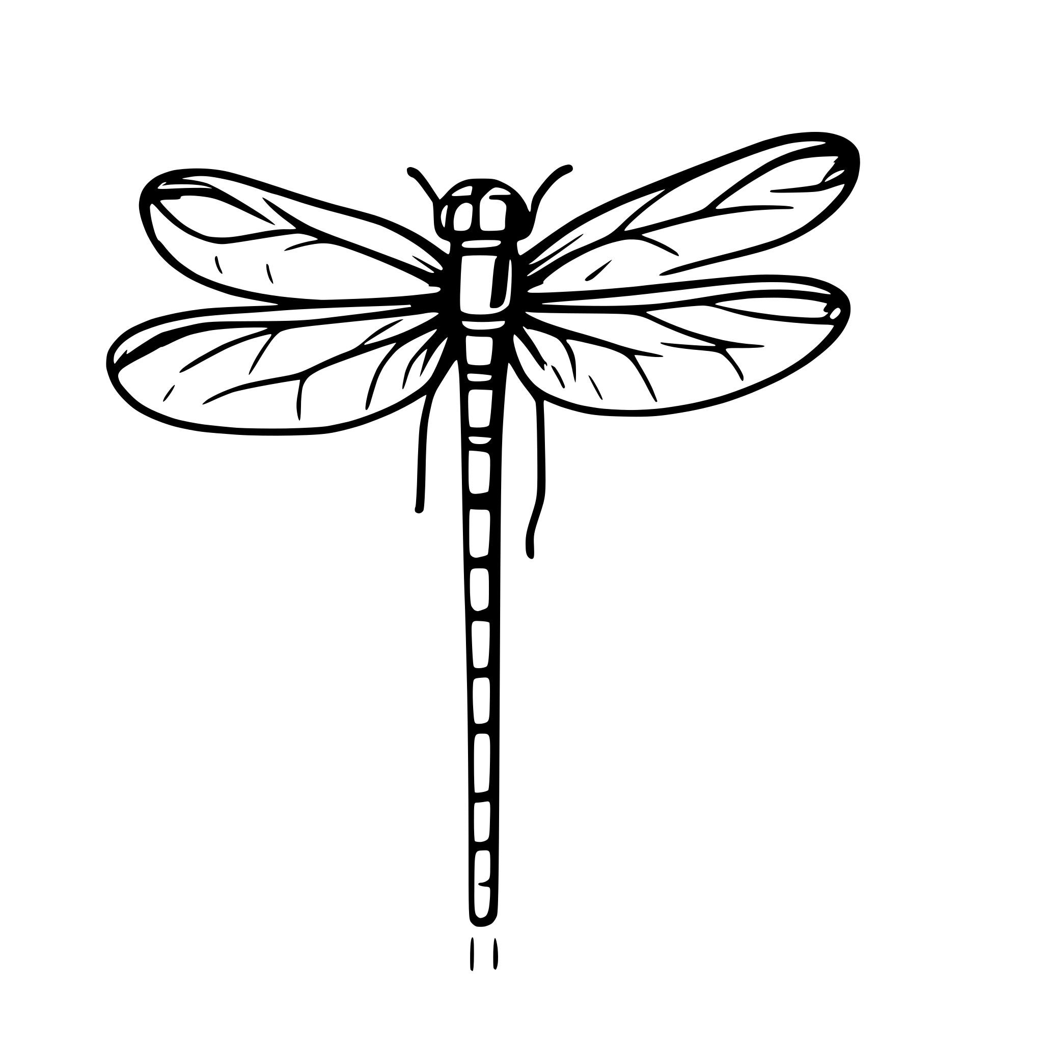 AI-generated SVG of 'dragonfly above water'