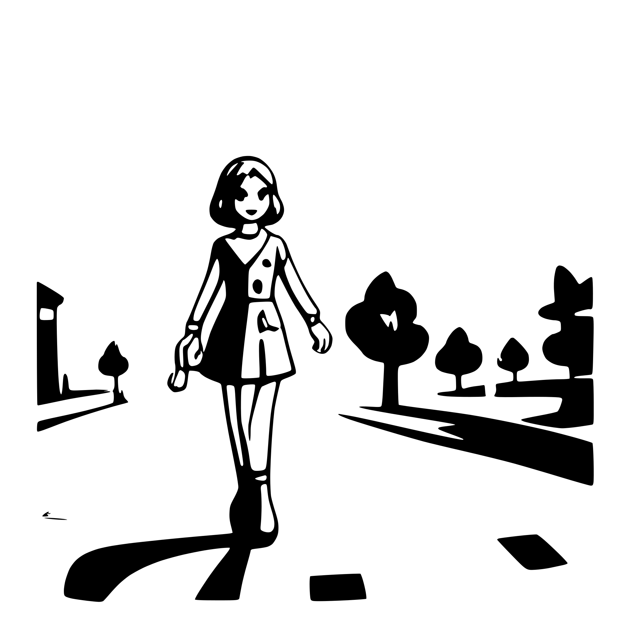 AI-generated SVG of 'woman walking'