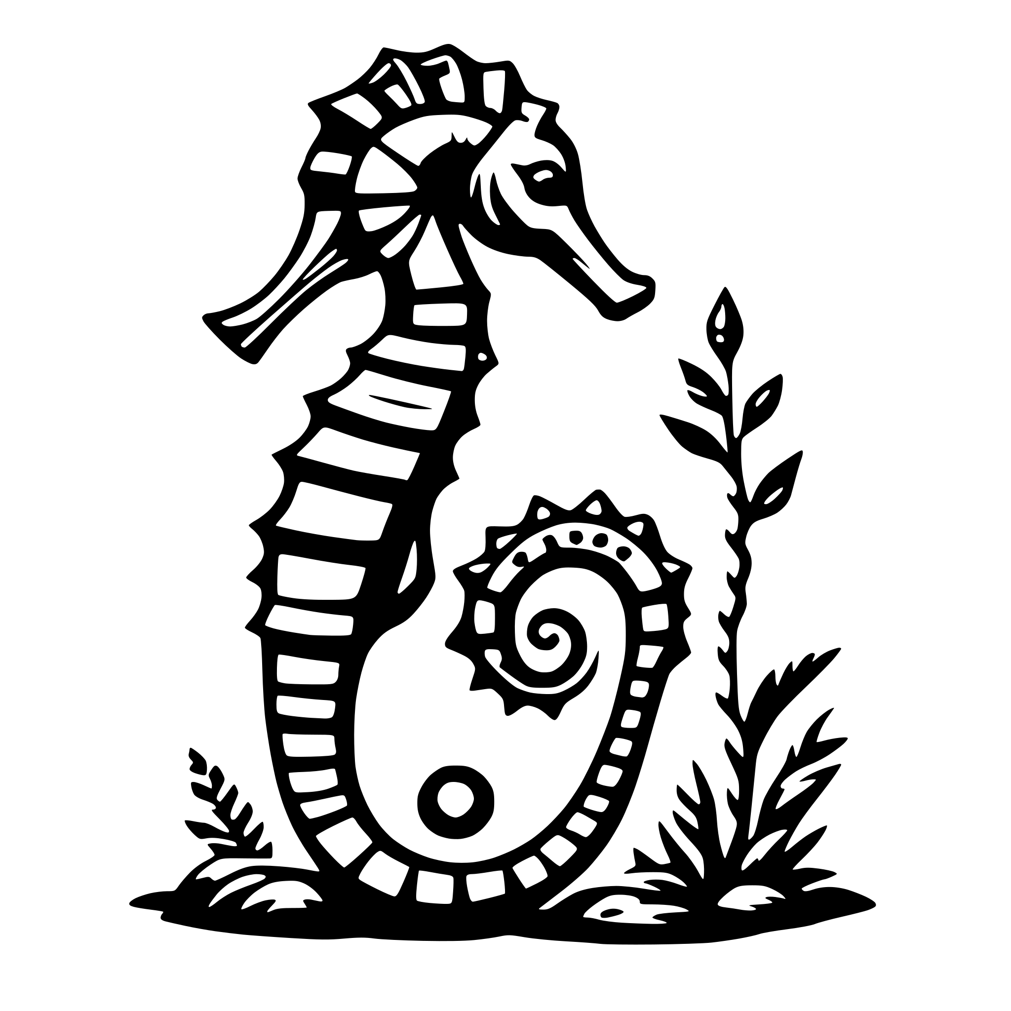 AI-generated SVG of a seahorse