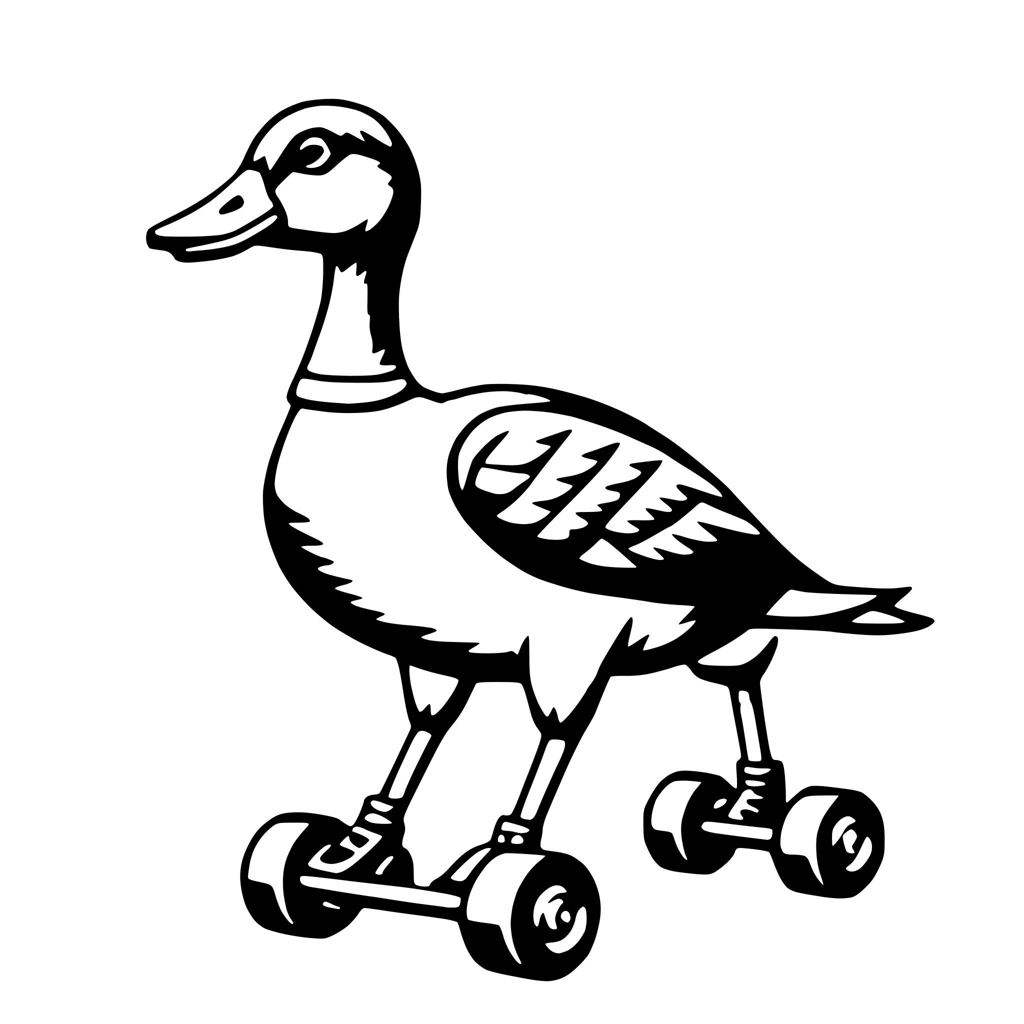 AI-generated SVG of a goose on rollerblades