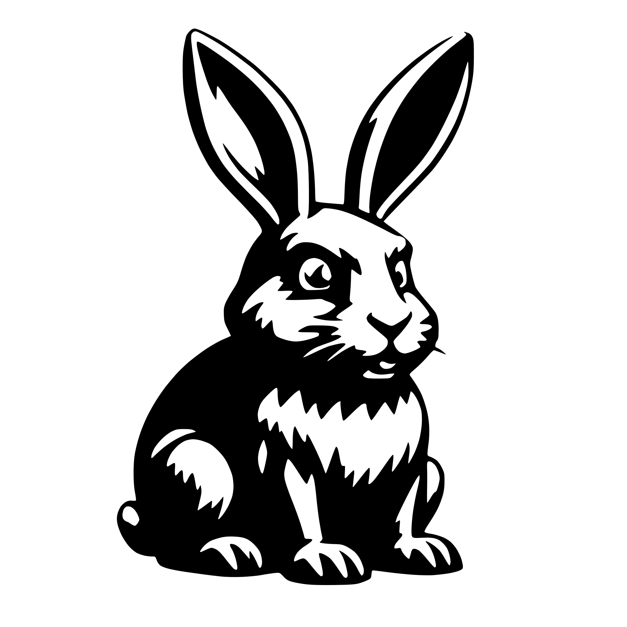 AI-generated SVG of 'angry black rabbit'