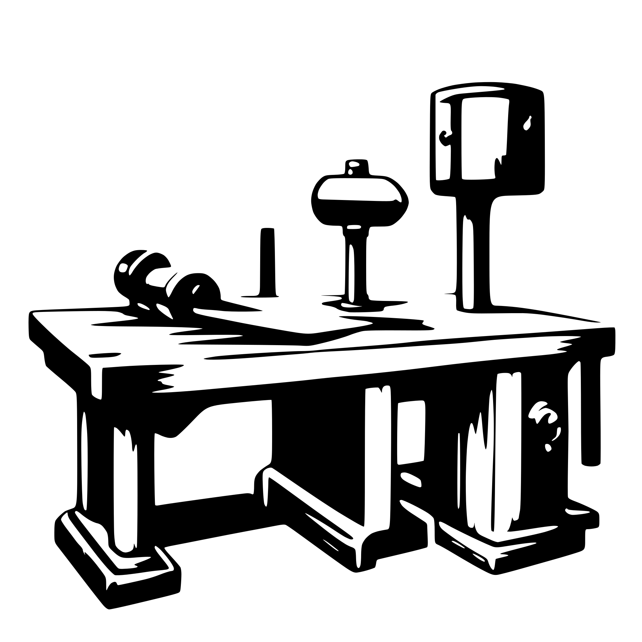 AI-generated SVG of a woodshop