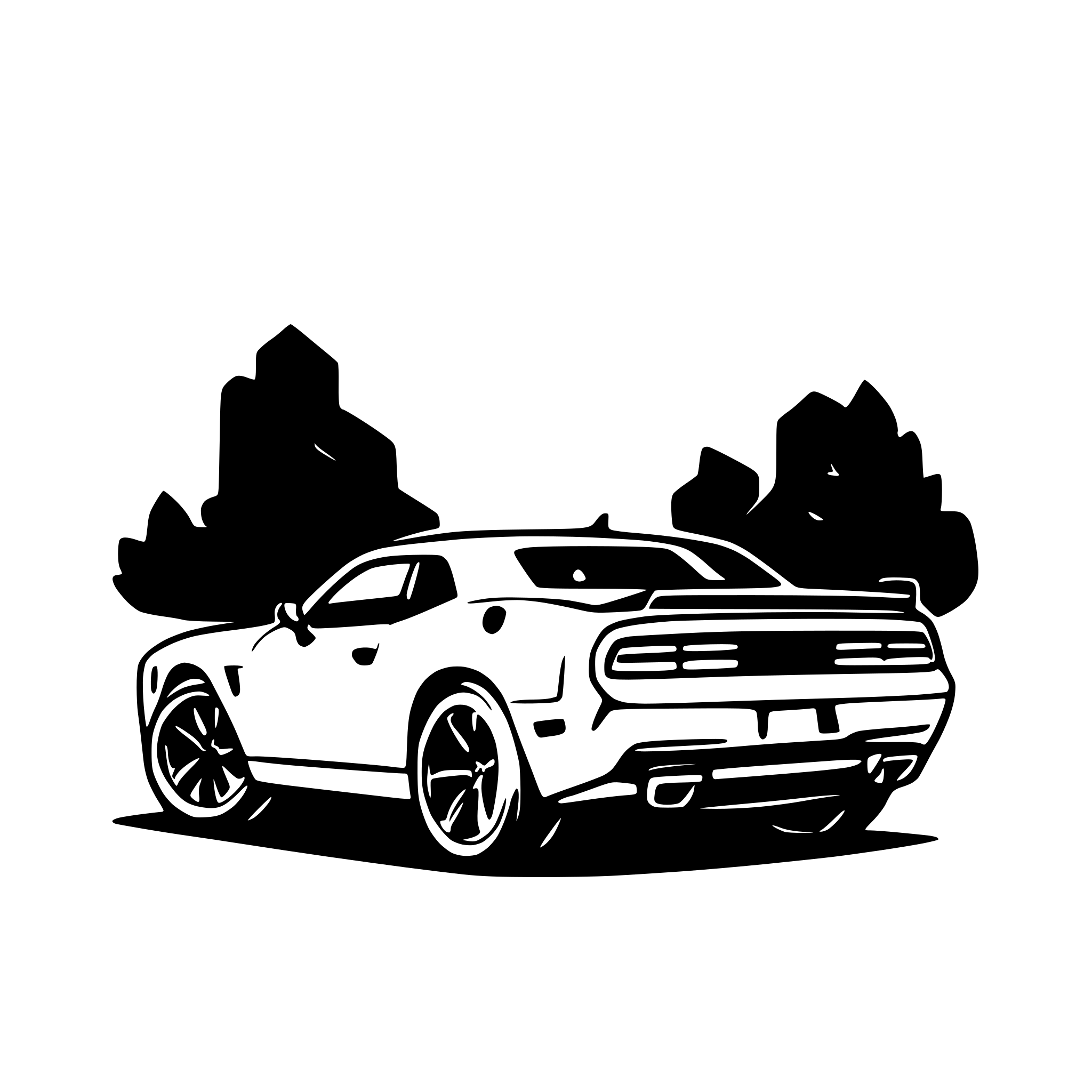 AI-generated SVG of a Silhouette of 2024 dodge challenger srt