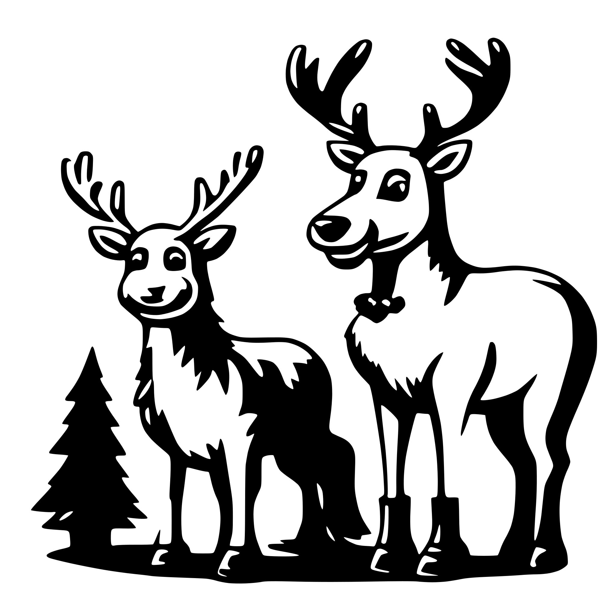 AI-generated SVG of 'christmas reindeer with santa'