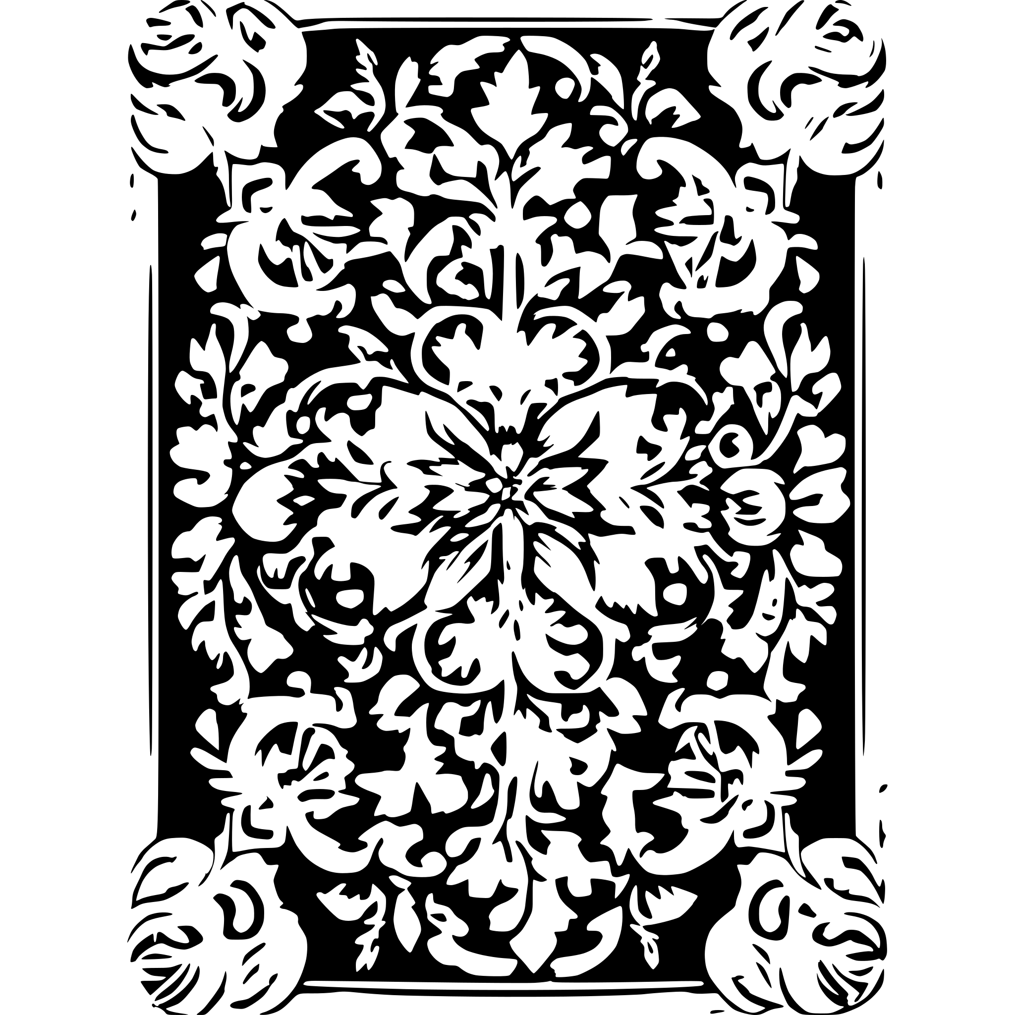AI-generated SVG of a vintage baroque floral filigree frame