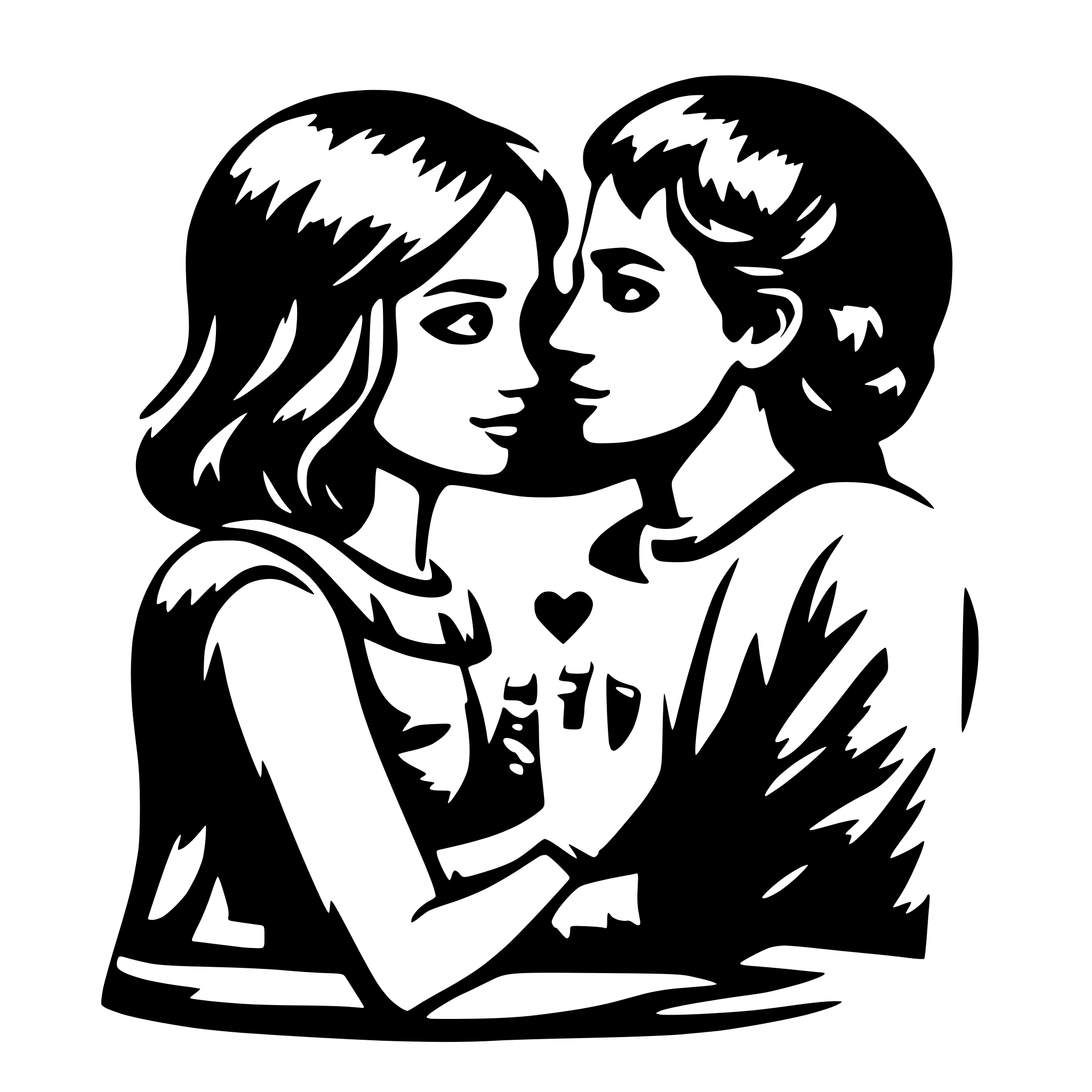 AI-generated SVG of 'deep, love, interact'