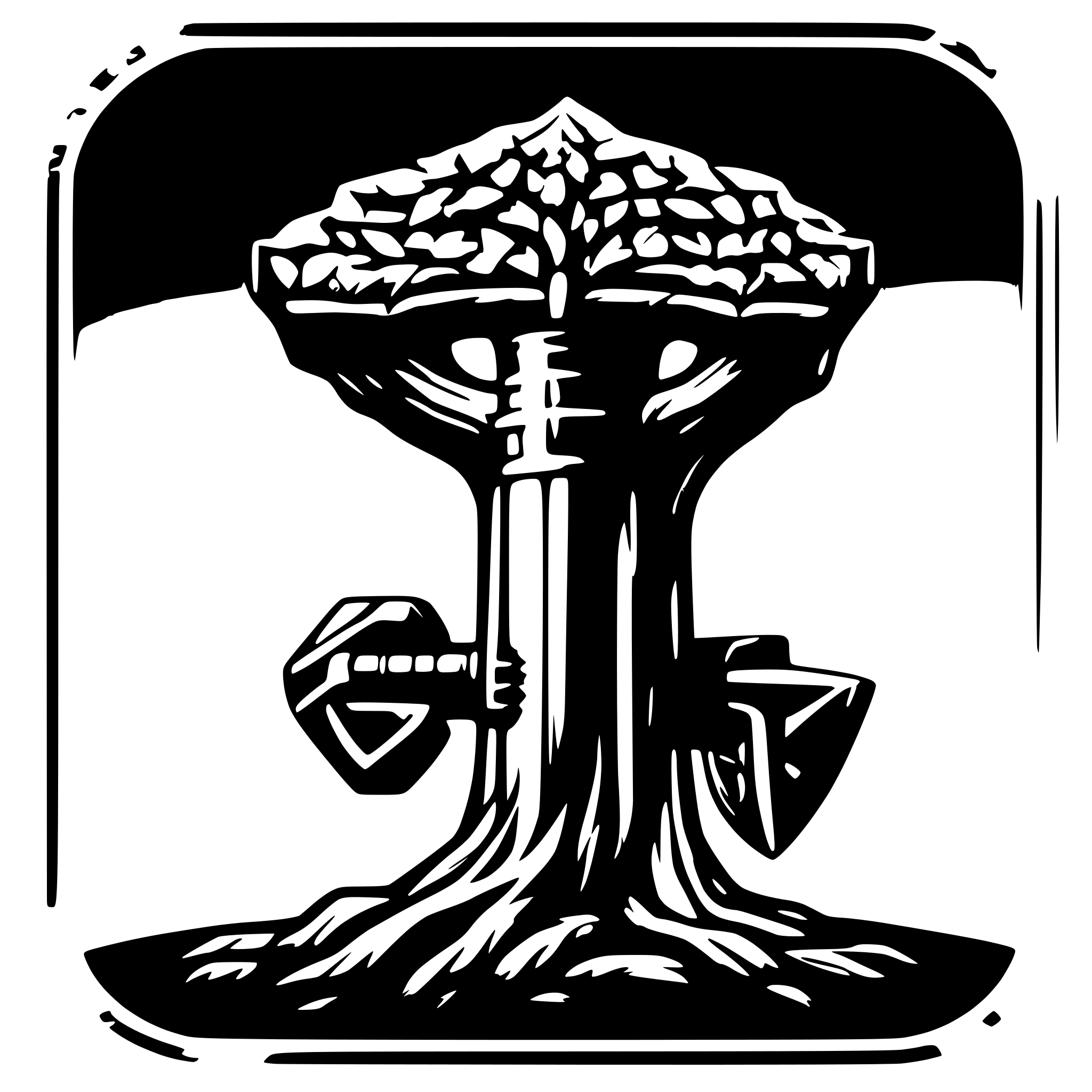 AI-generated SVG of a yggdrasil with mjollnir