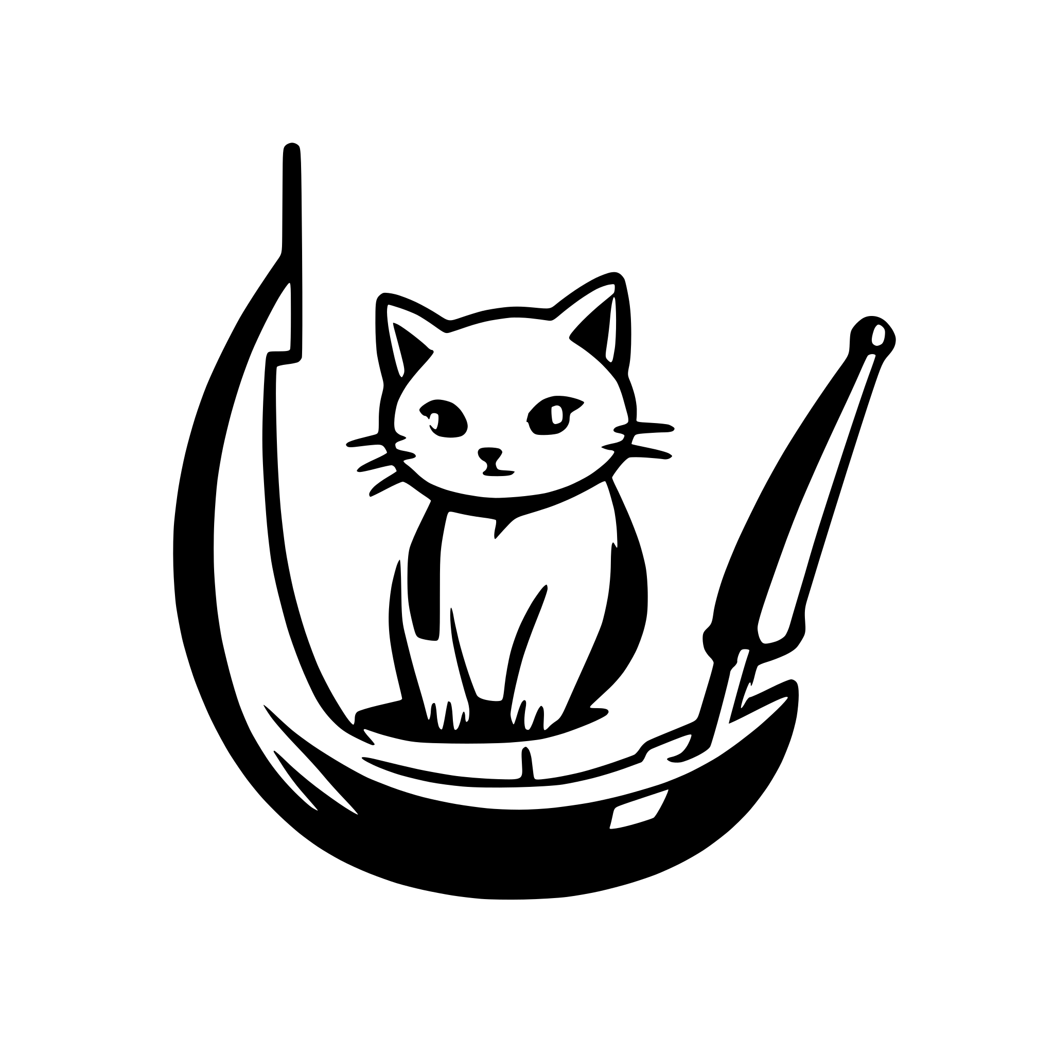 AI-generated SVG of a a cat using a fishing rode