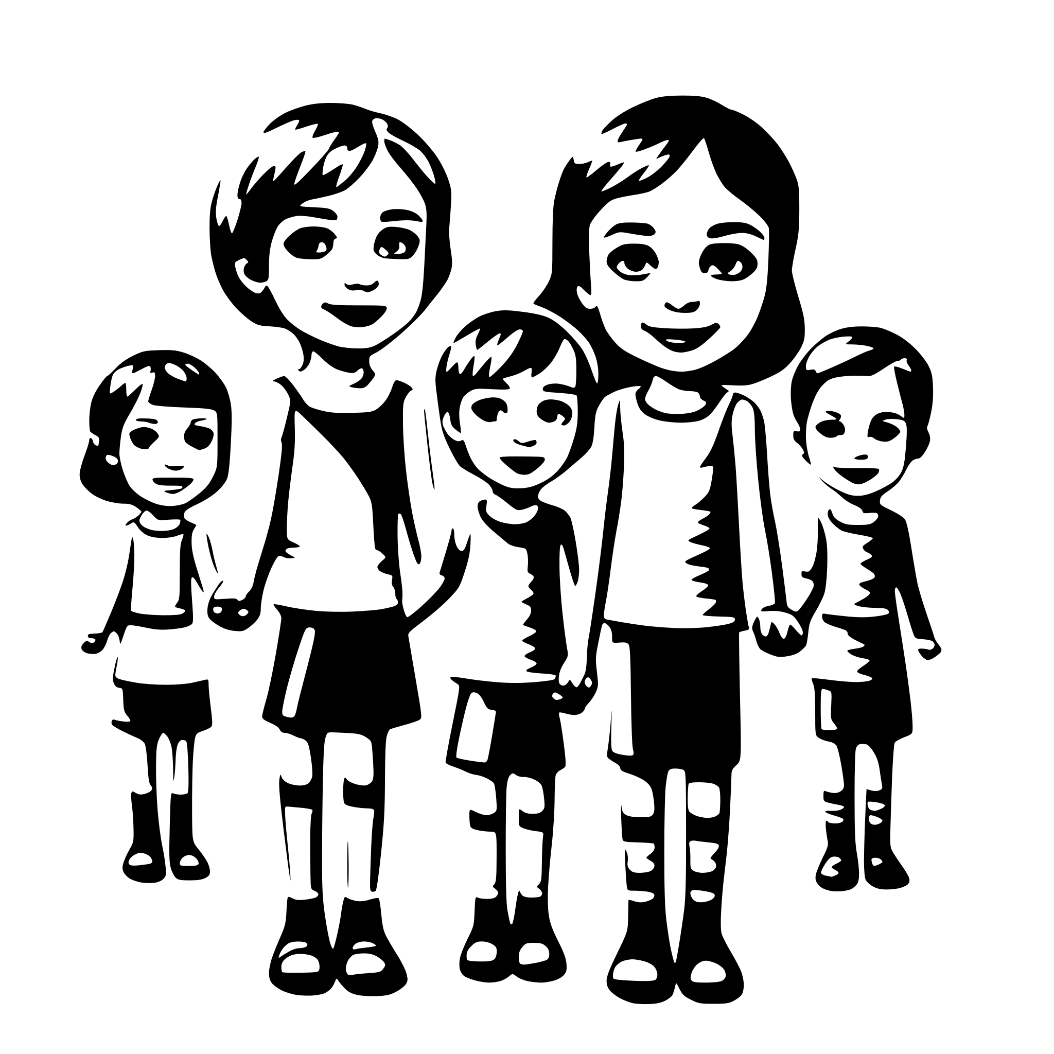 AI-generated SVG of a 12 Children holdng hands