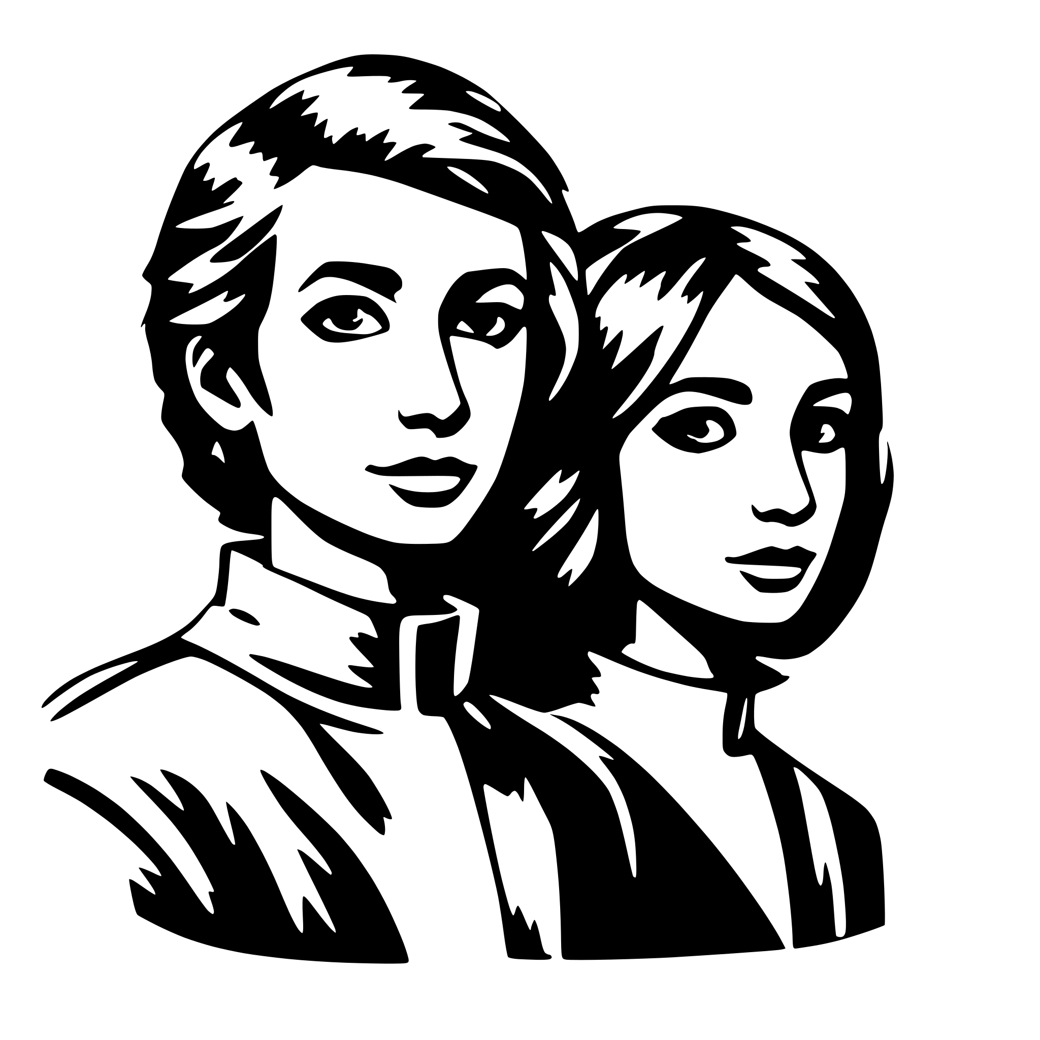 AI-generated SVG of a two users