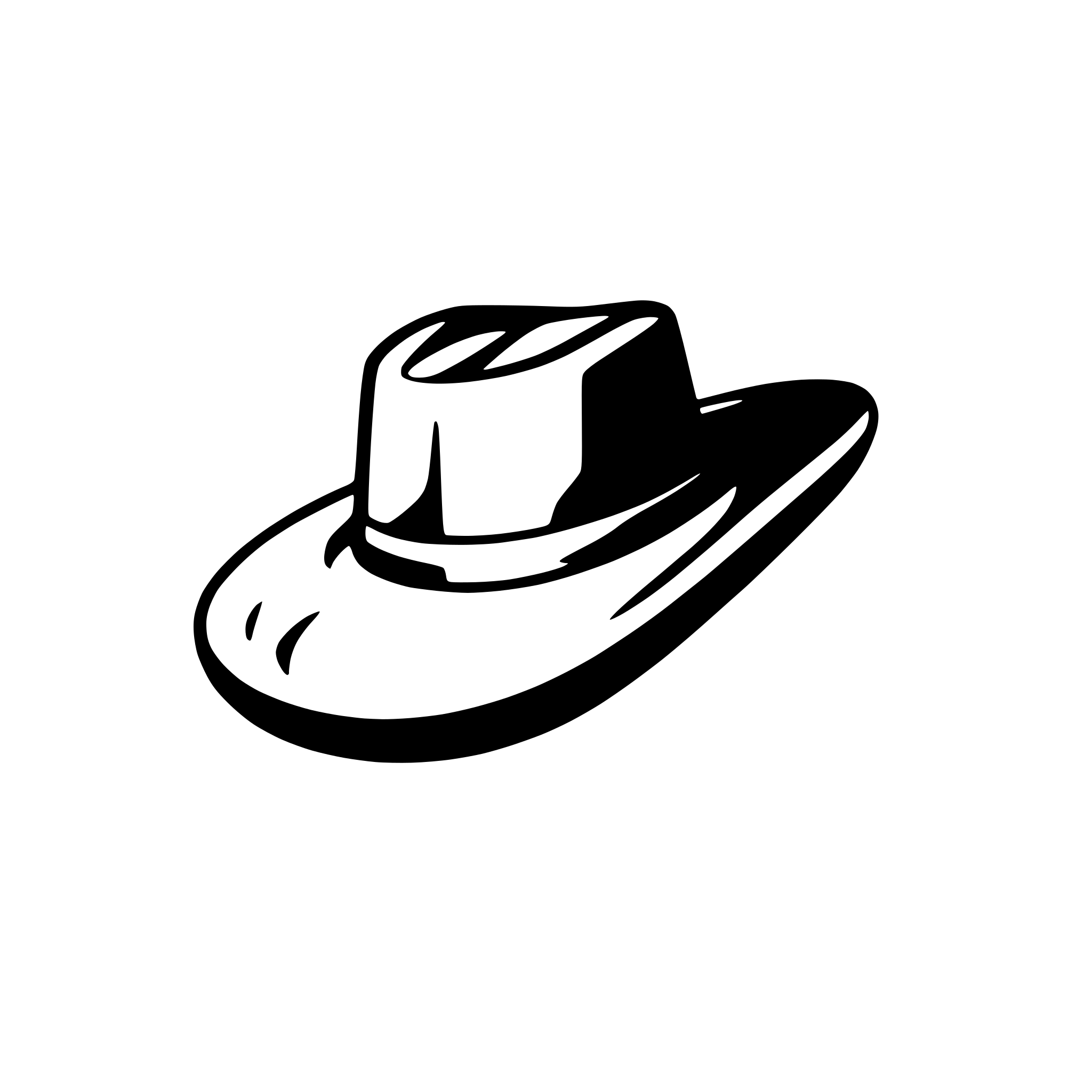 AI-generated SVG of 'cowboy hat for a logo very clean lines very simple'