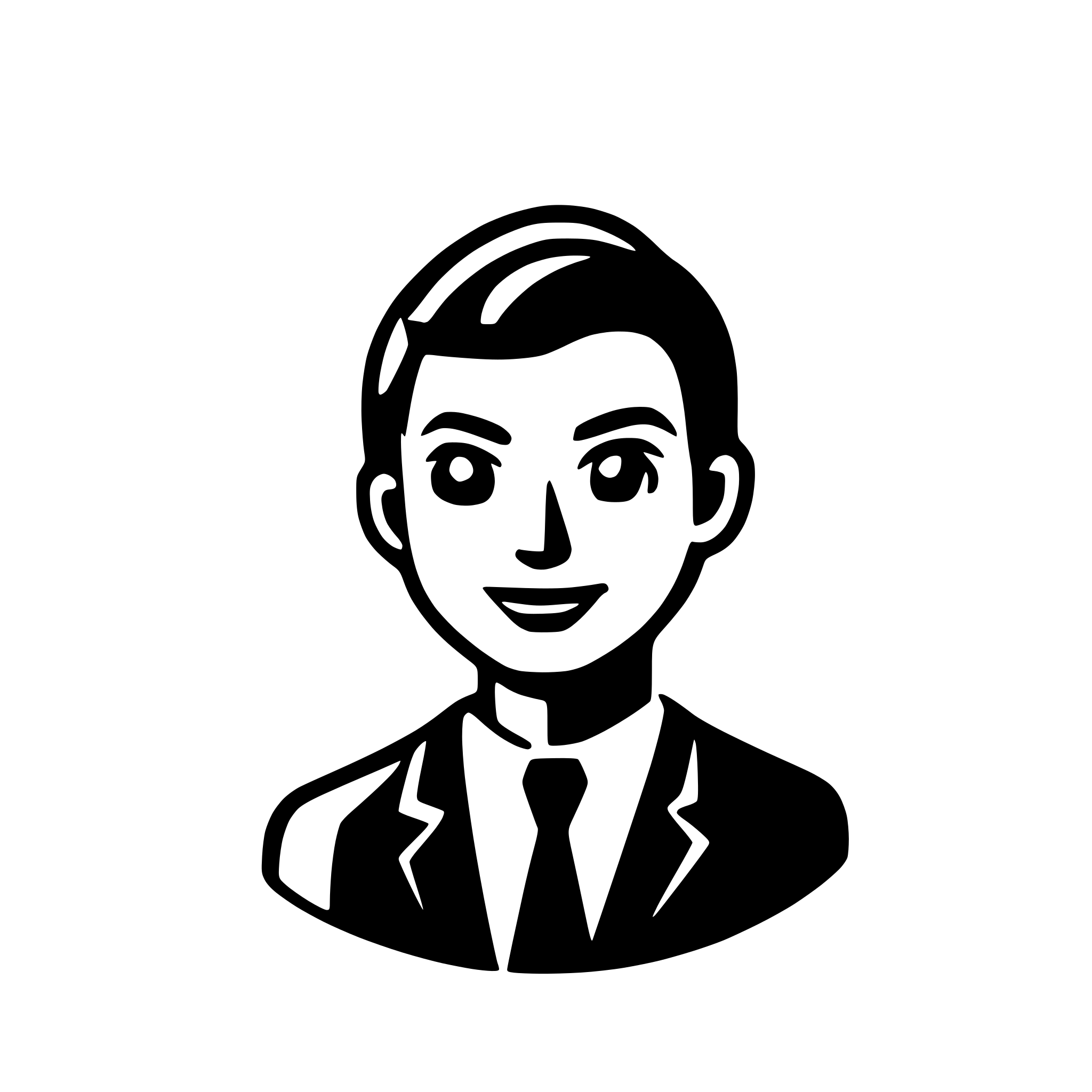 AI-generated SVG of a icon half adult man in suit