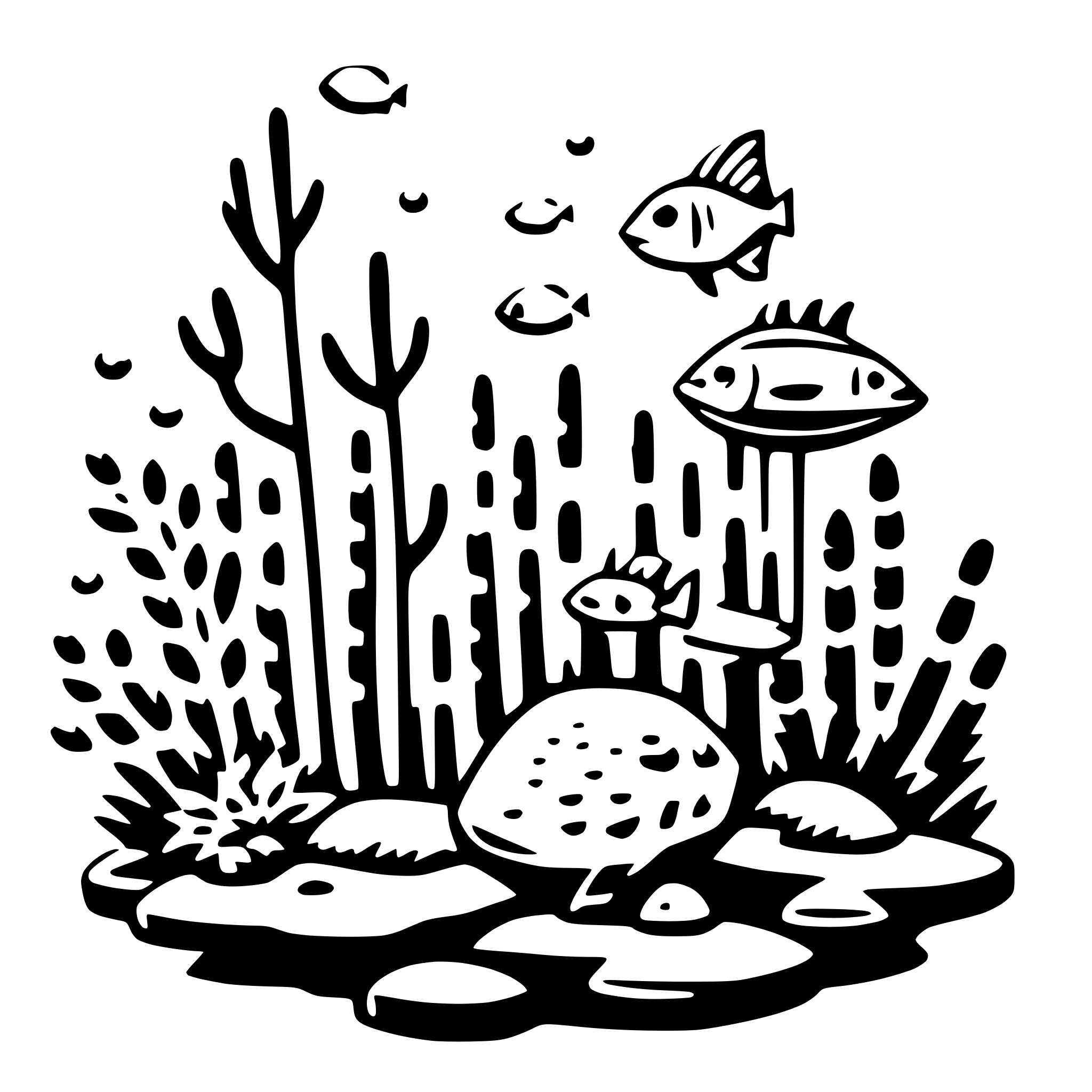 AI-generated SVG of 'coral and fish'