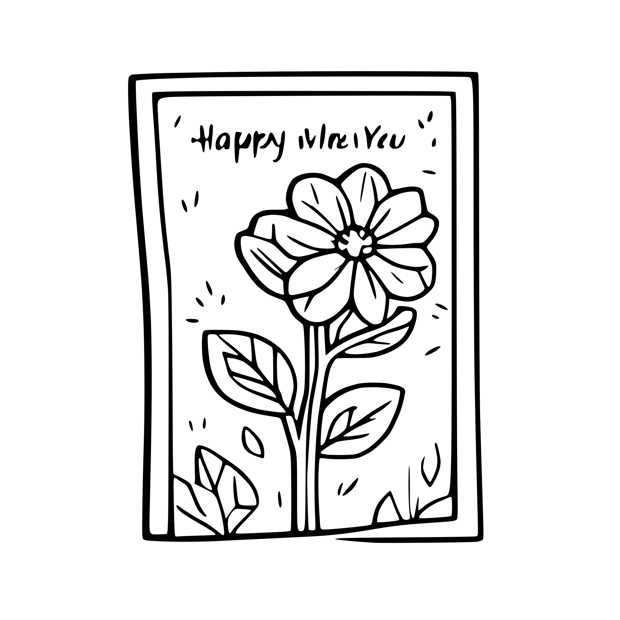 AI-generated SVG of a happy new year card with flower