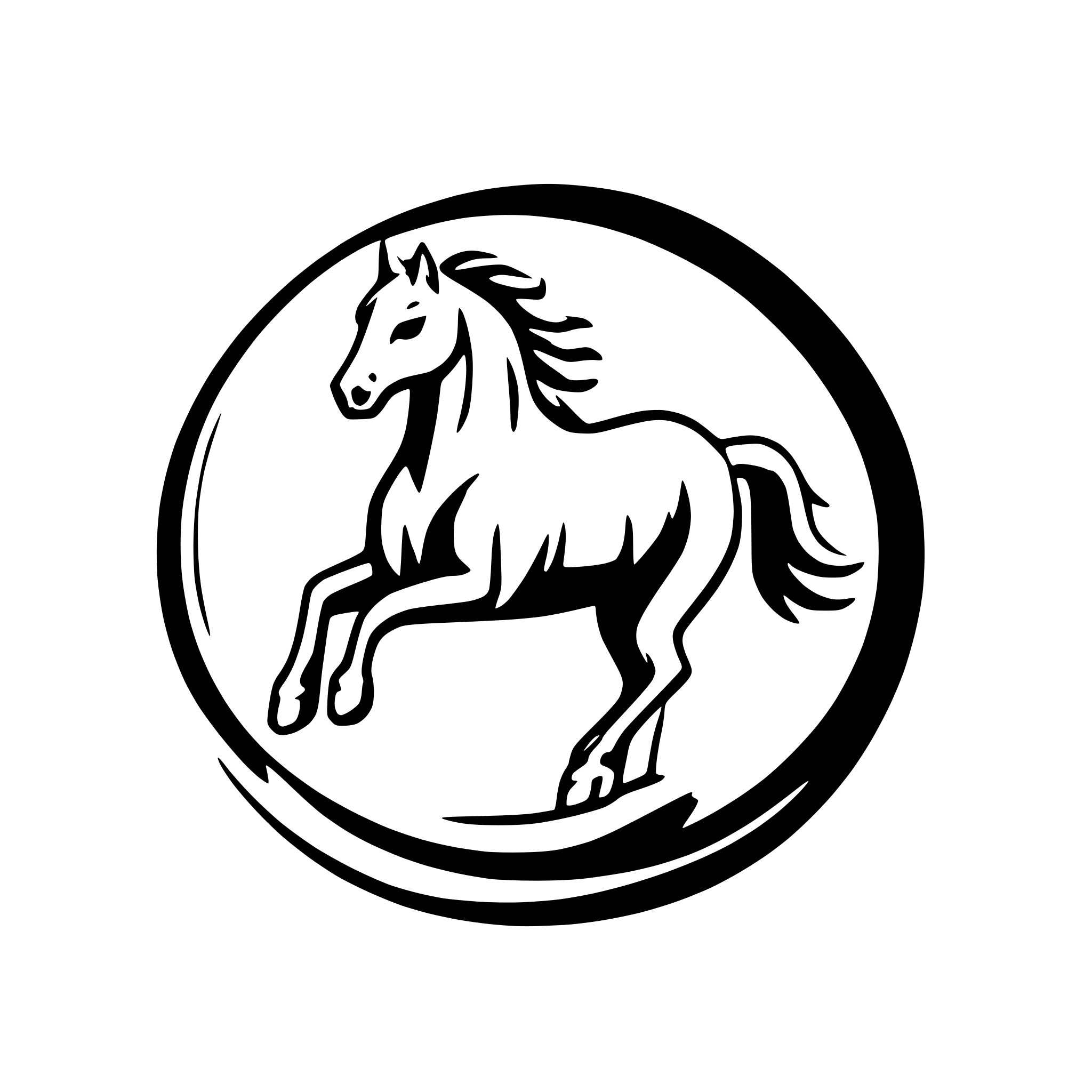 AI-generated SVG of 'dynamic running horse and star, simole verctors and lines'