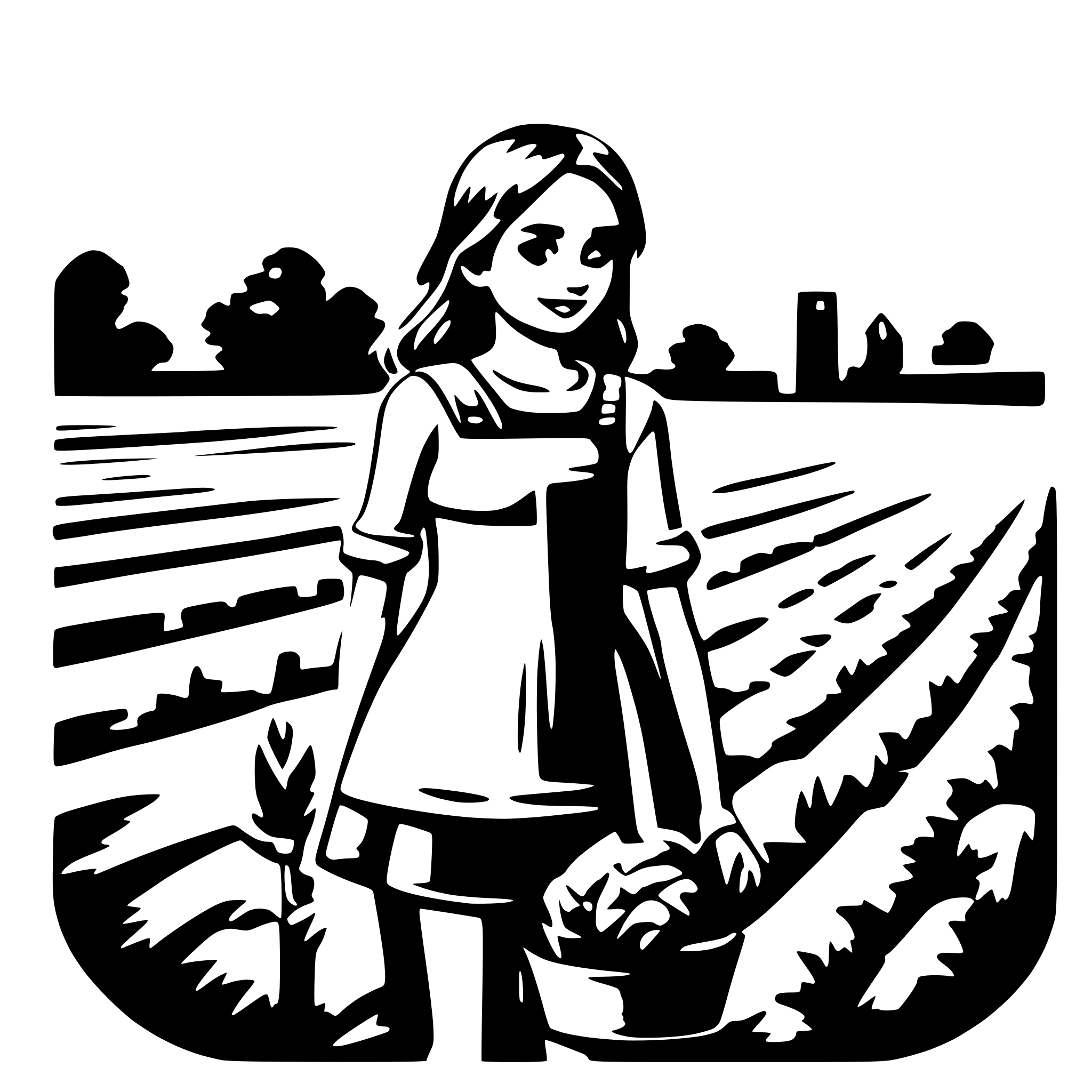 AI-generated SVG of 'farming and girl'