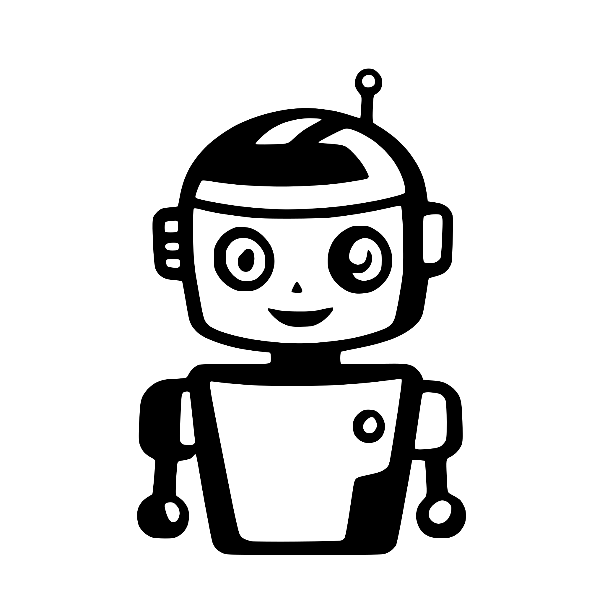 AI-generated SVG of 'robot with digital eyes'
