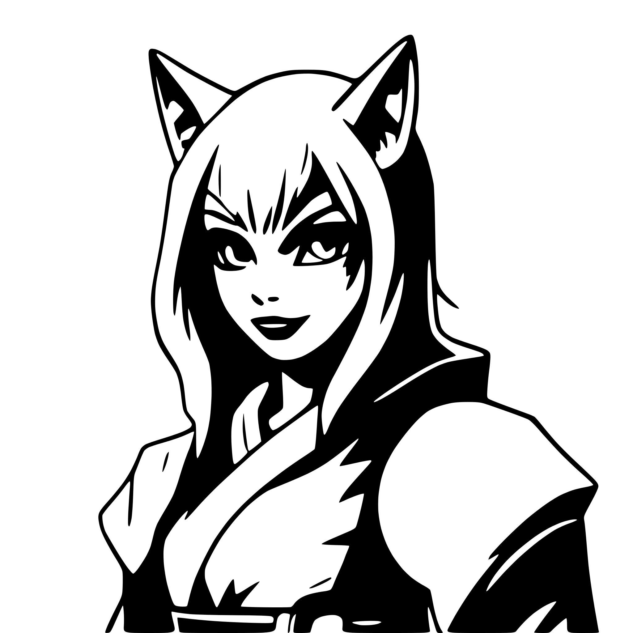 AI-generated SVG of a Kabuki-kitsune dark ninja