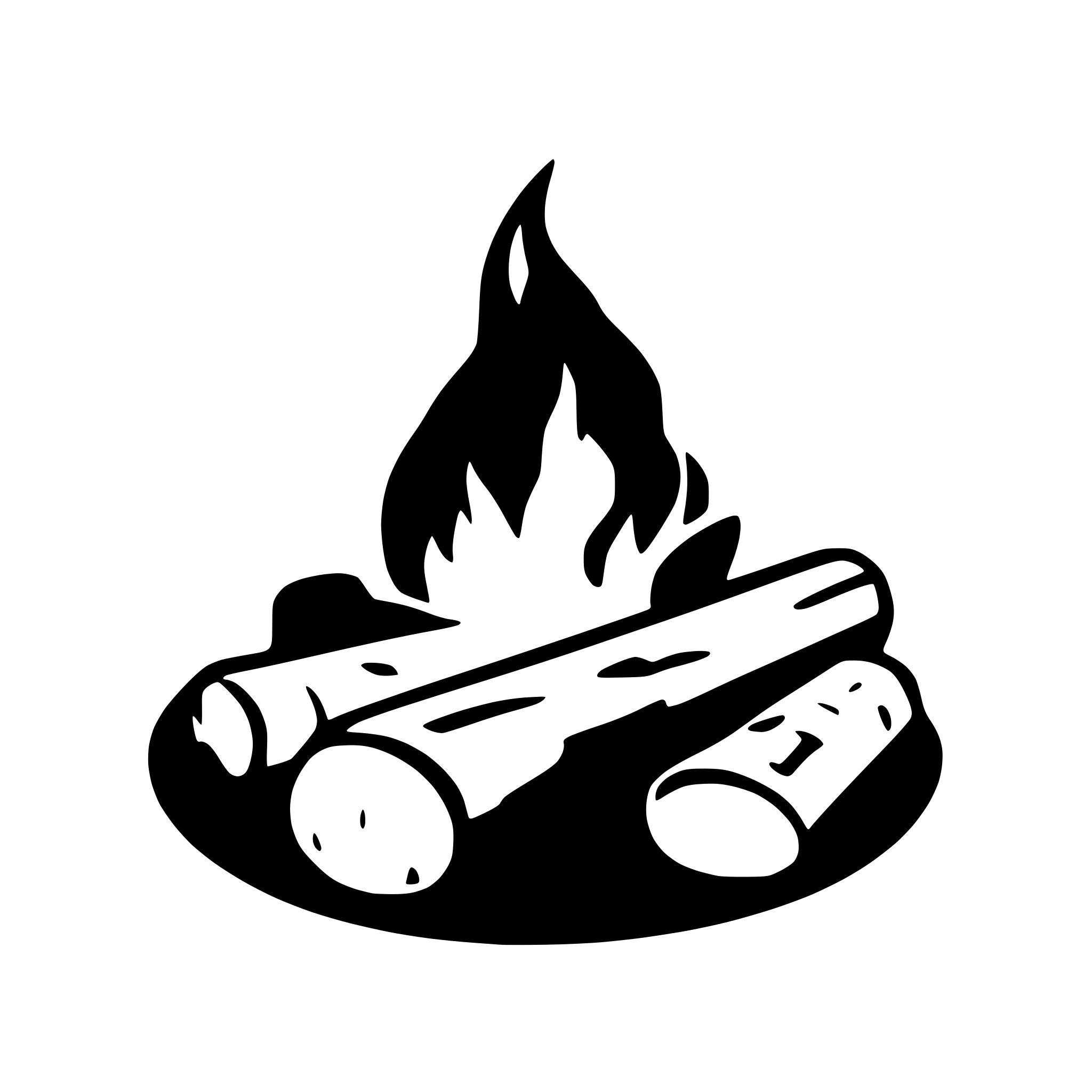 AI-generated SVG of '2d simple campfire and logs'