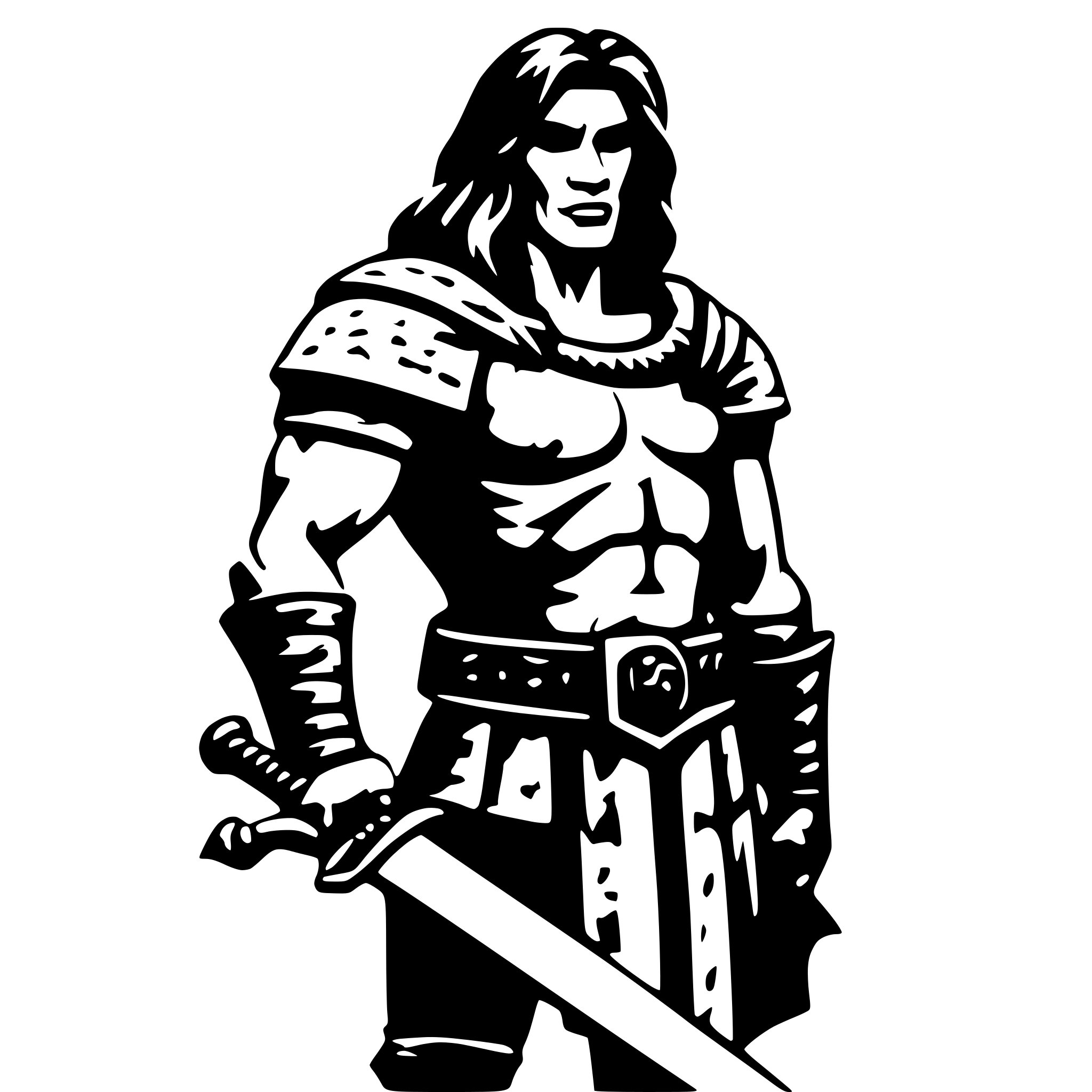 AI-generated SVG of 'barbarian with a sword'