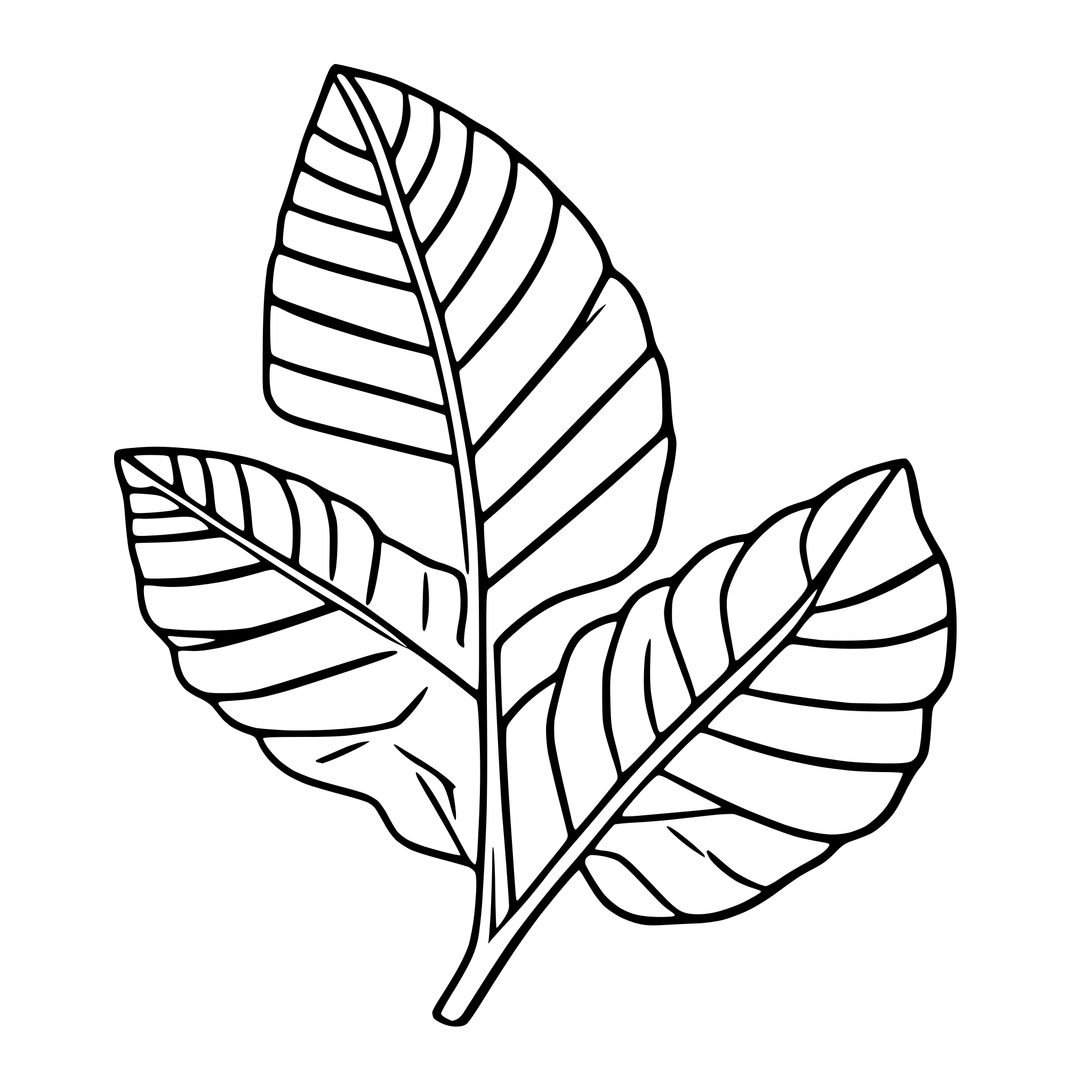 AI-generated SVG of a fern leaves with spirals