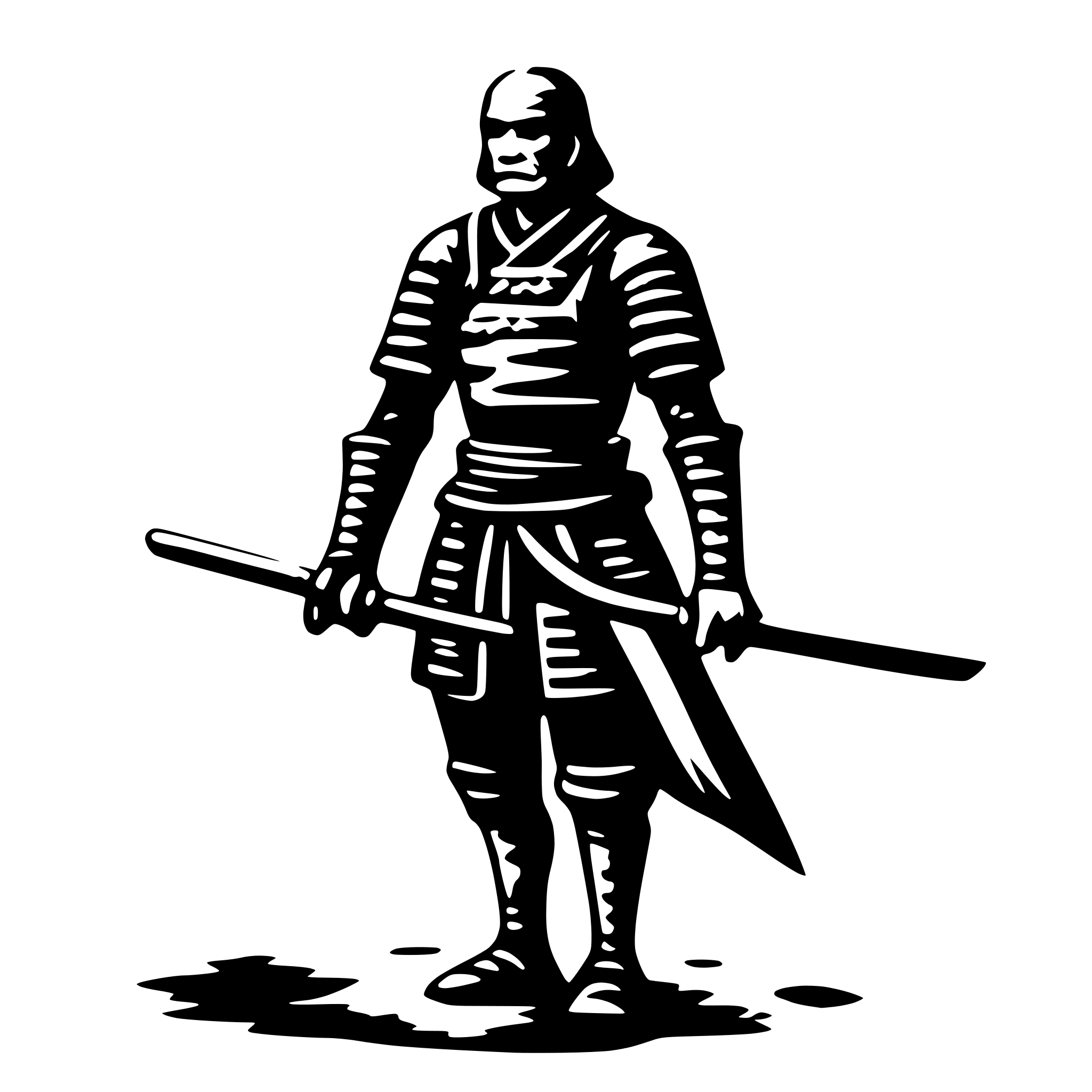 AI-generated SVG of a old samurai