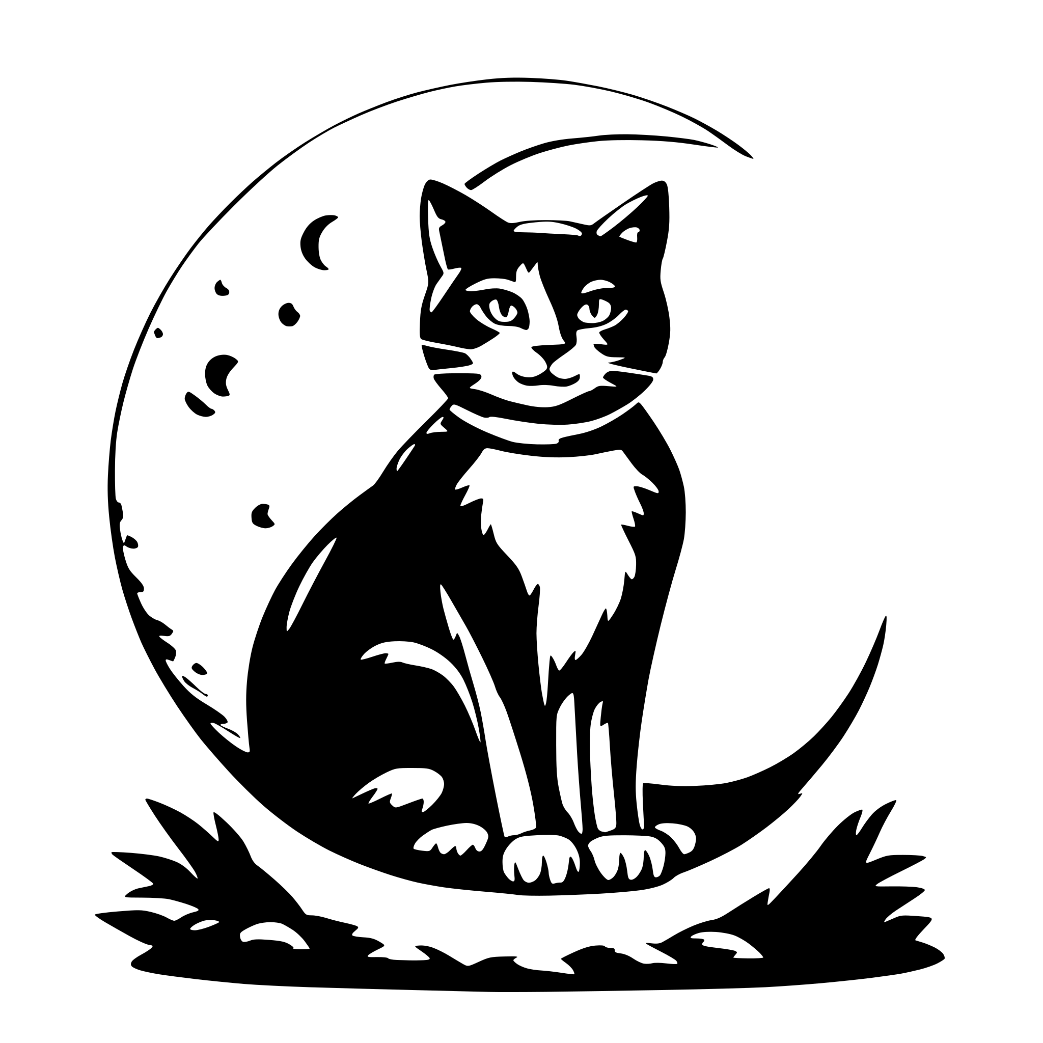 AI-generated SVG of 'cat in the moon'