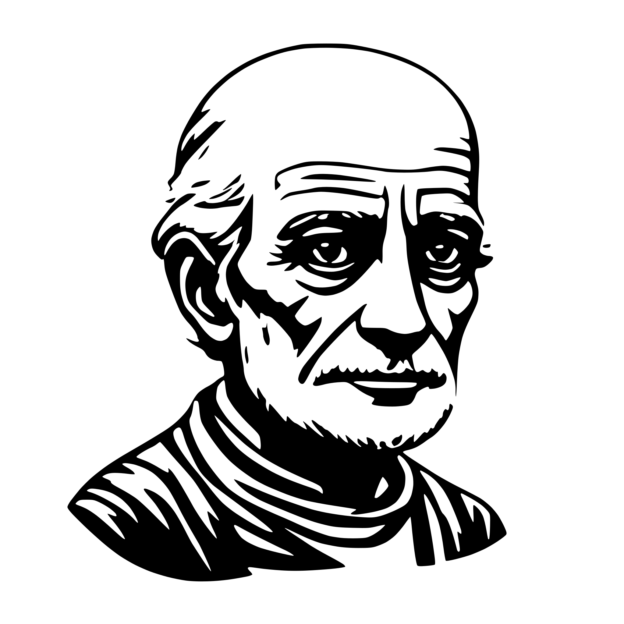 AI-generated SVG of a old man