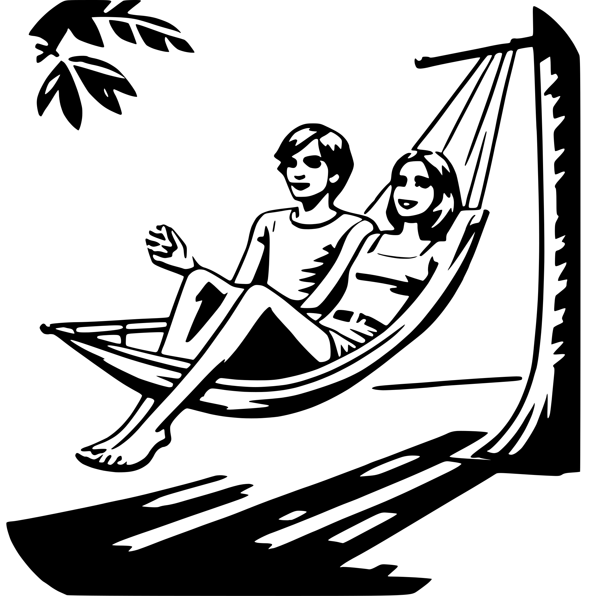 AI-generated SVG of a couples in hammock