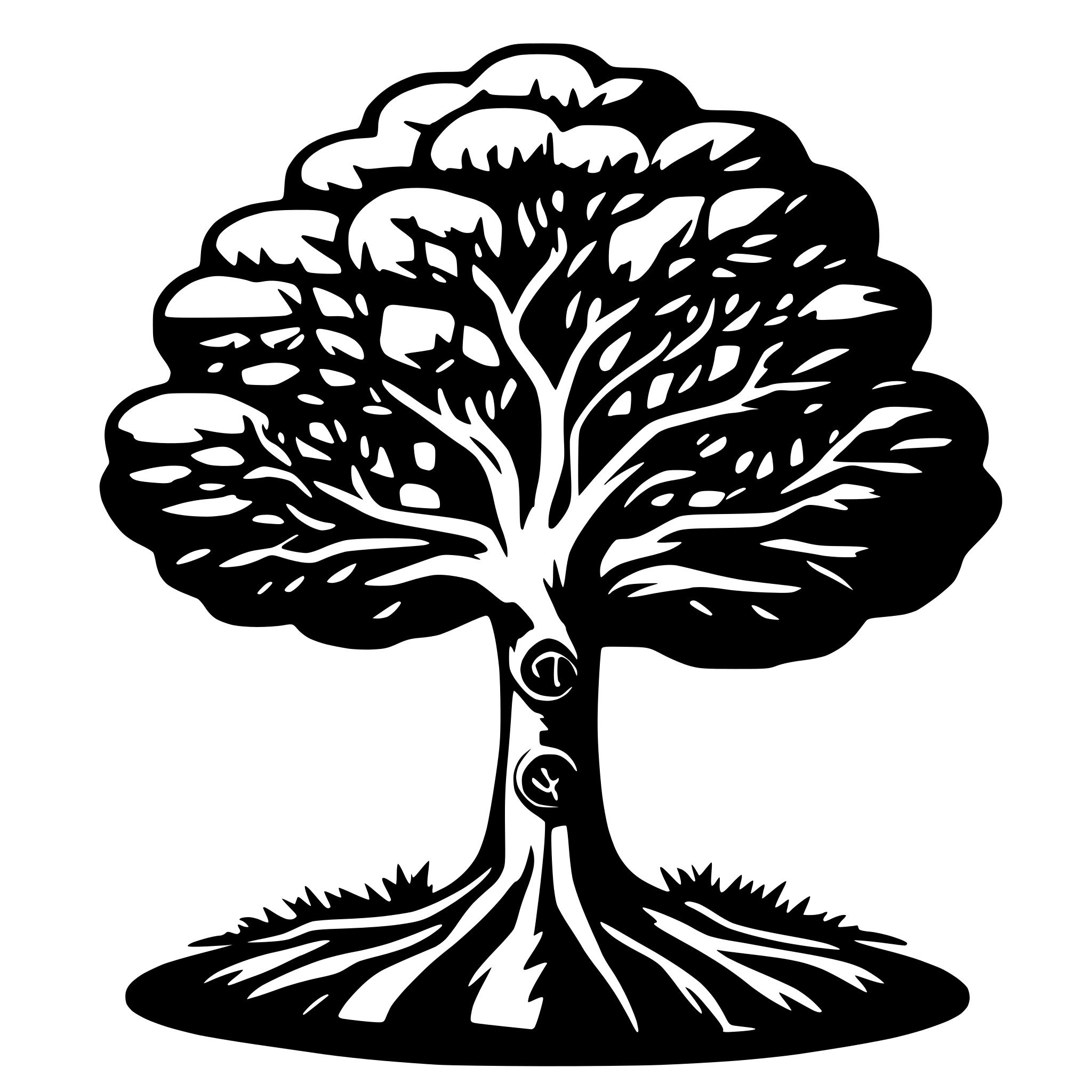 AI-generated SVG of 'base 12 tree of life'