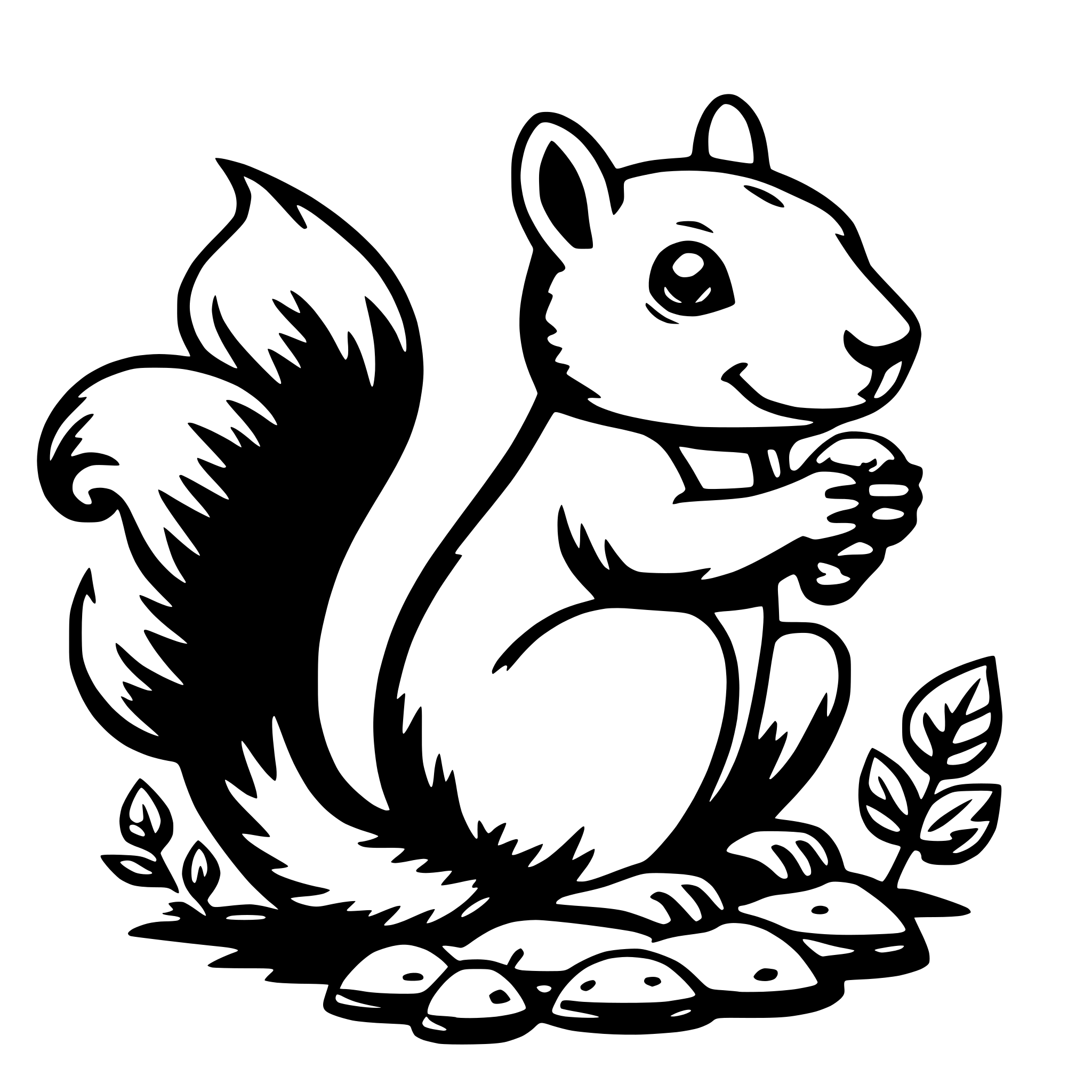 AI-generated SVG of a squirrel with acorn