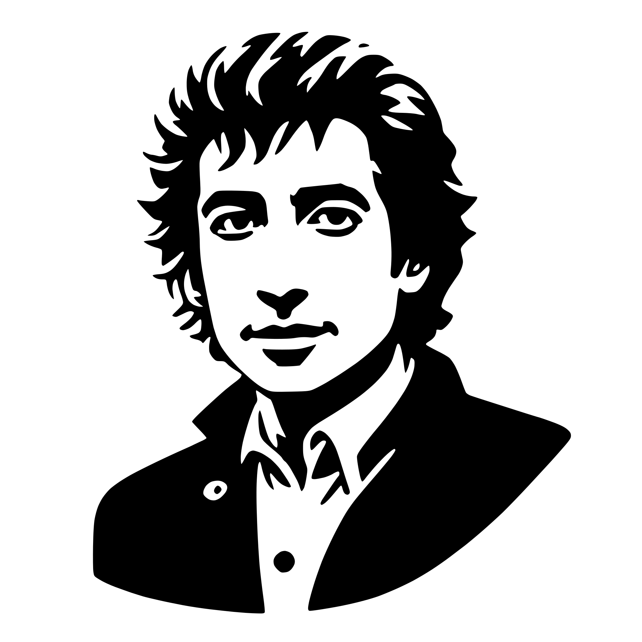 AI-generated SVG of a bob dylan