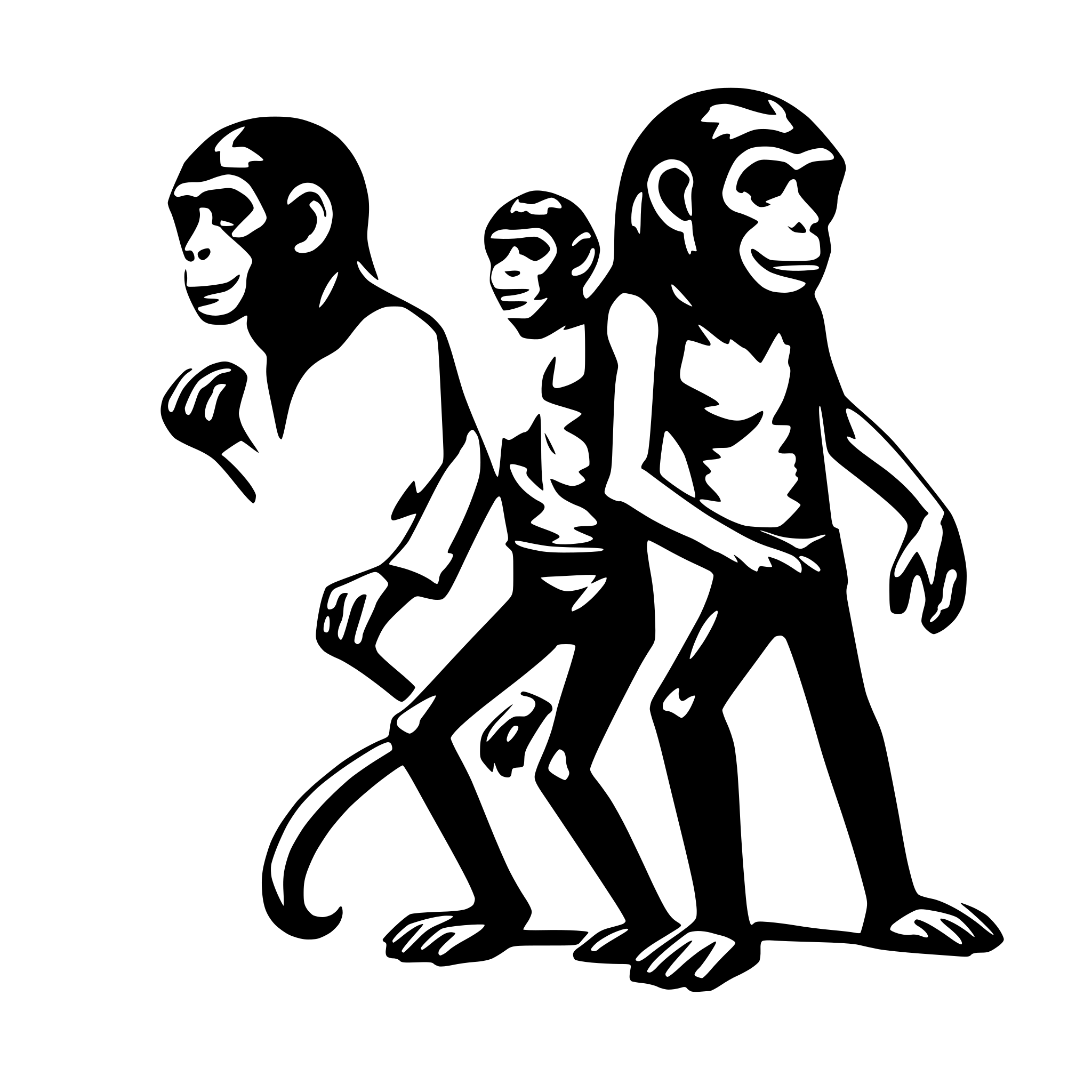 AI-generated SVG of a A graph of monkeys turning into humans