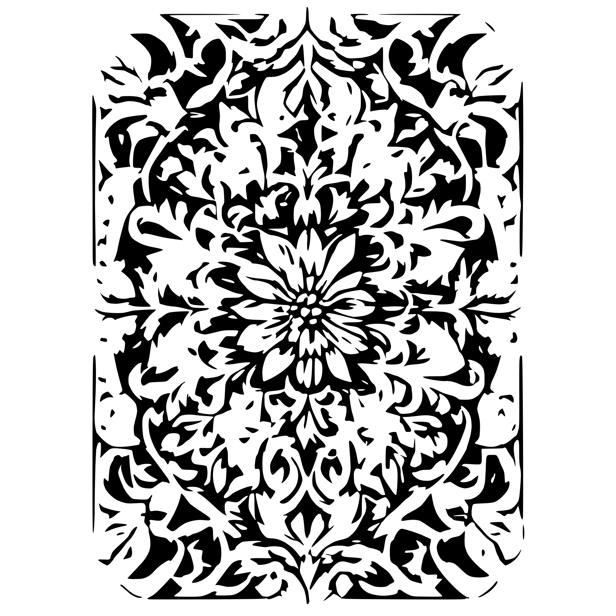 AI-generated SVG of a vintage baroque floral filigree frame