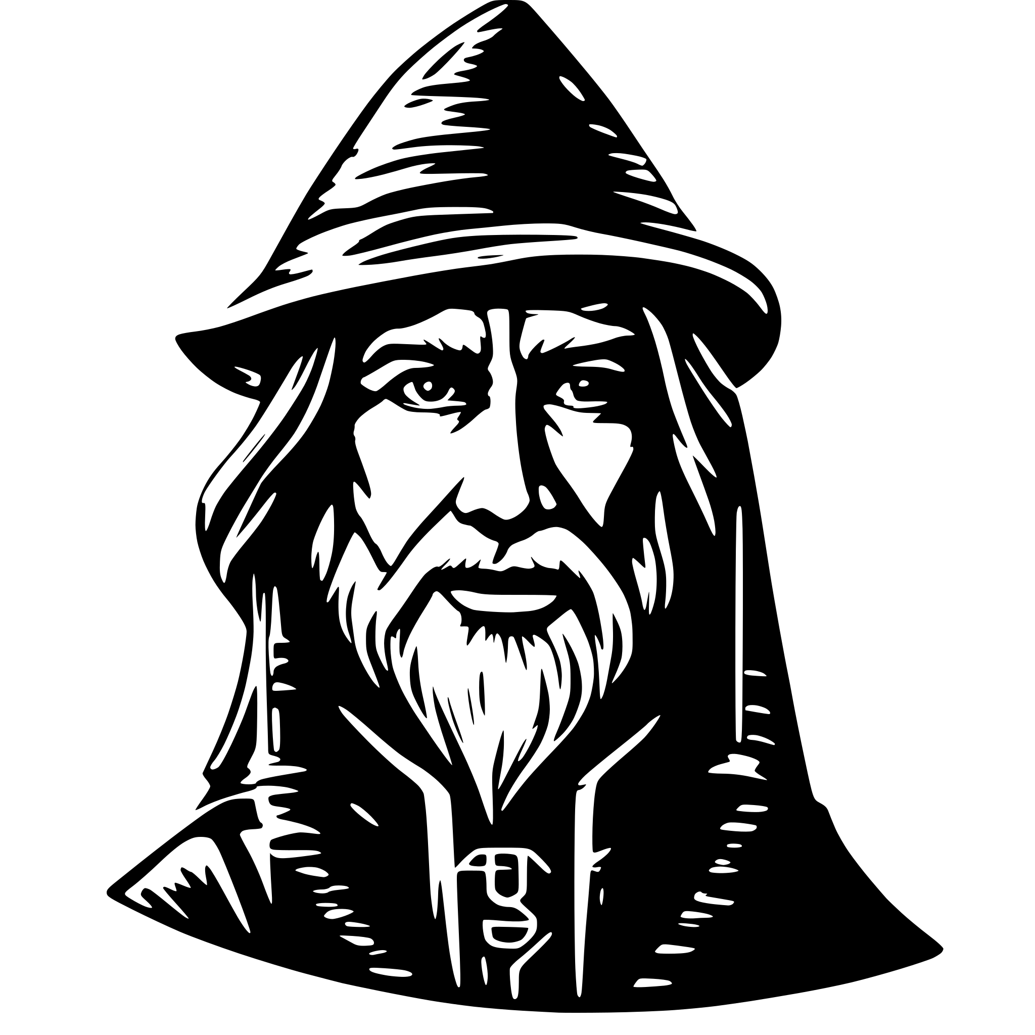 AI-generated SVG of a wizard drawn with circuits lines