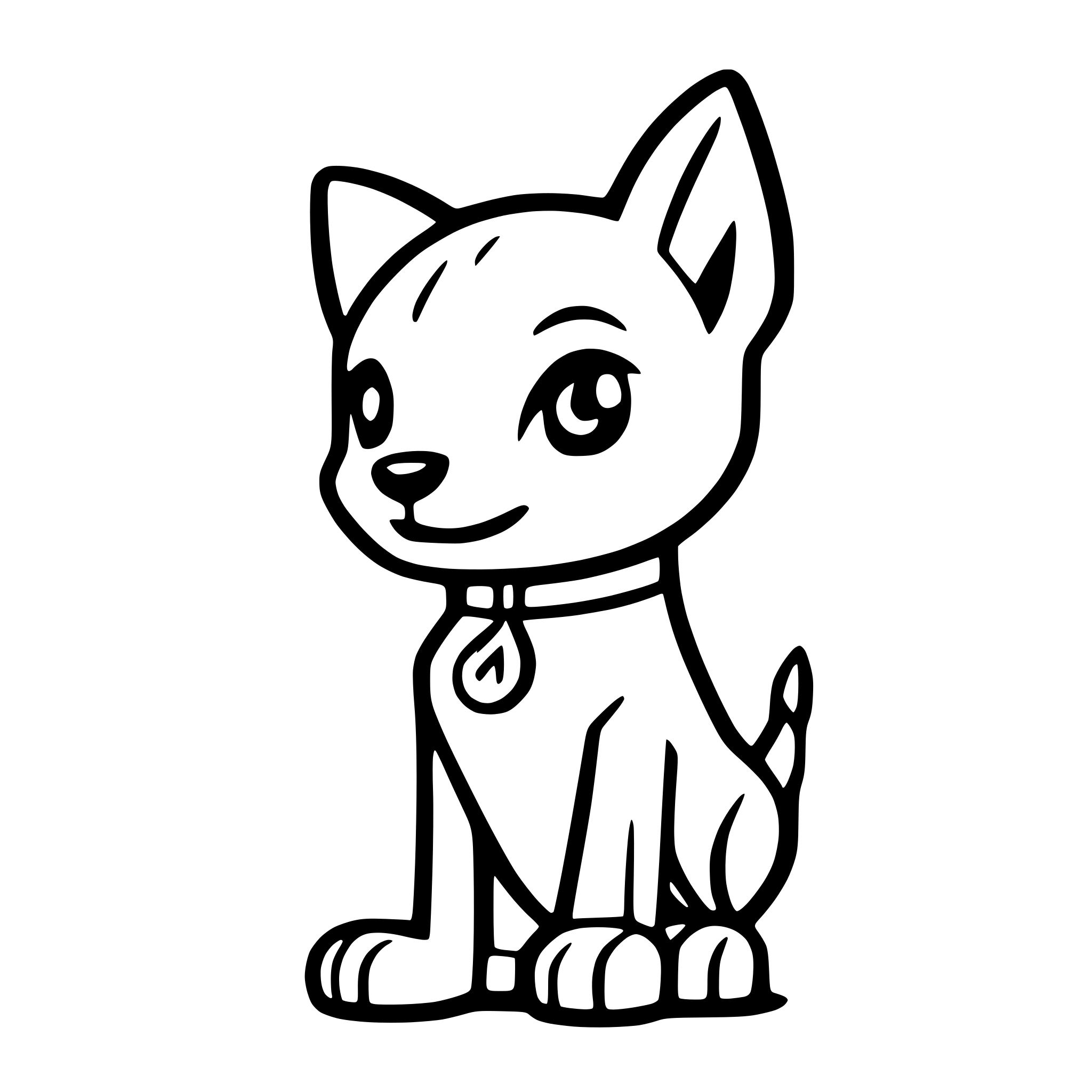 AI-generated SVG of a dog with wagging tail
