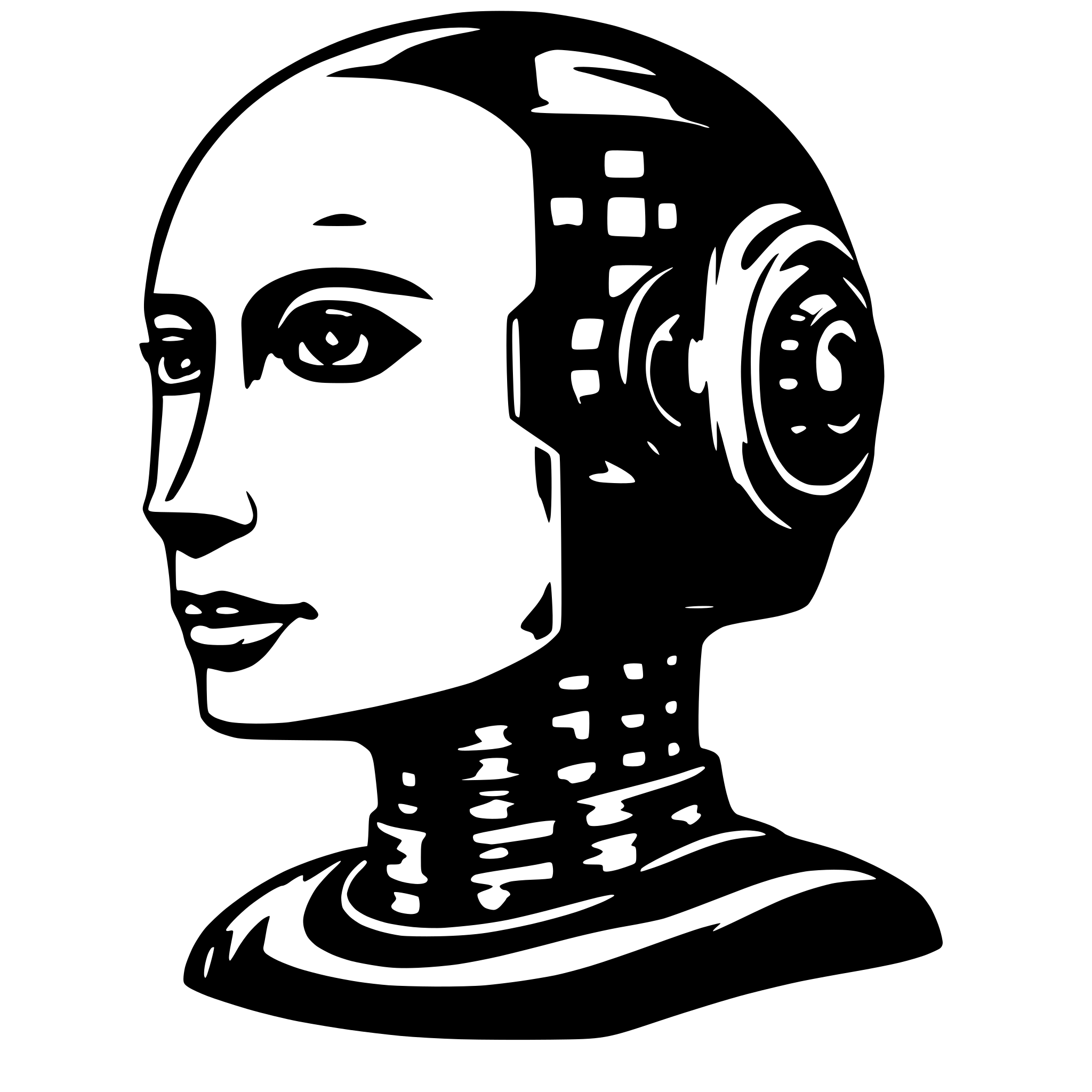 AI-generated SVG of 'futuristic robotic AI head'