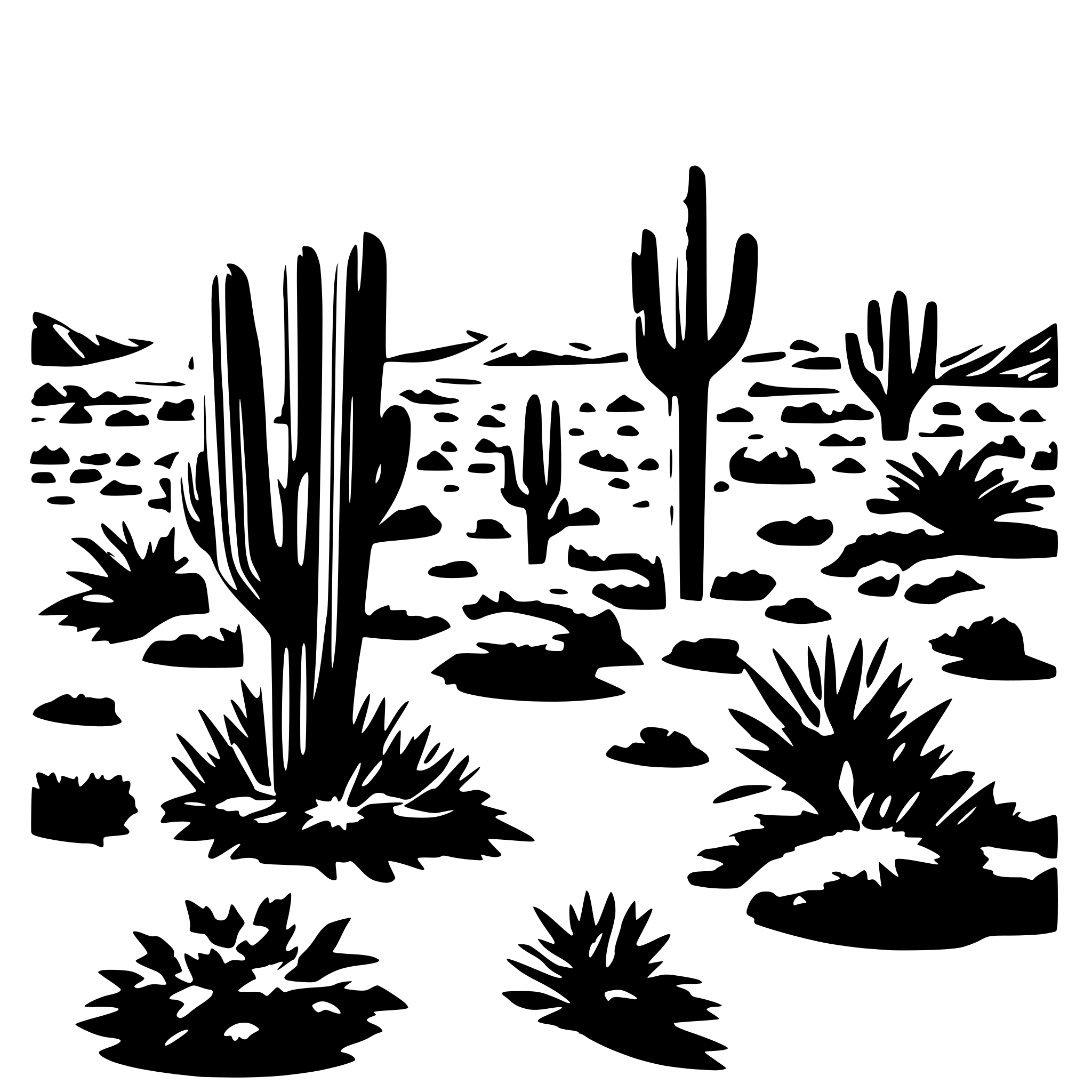 AI-generated SVG of a extreme hot sunny desert ecosystem including sunrise