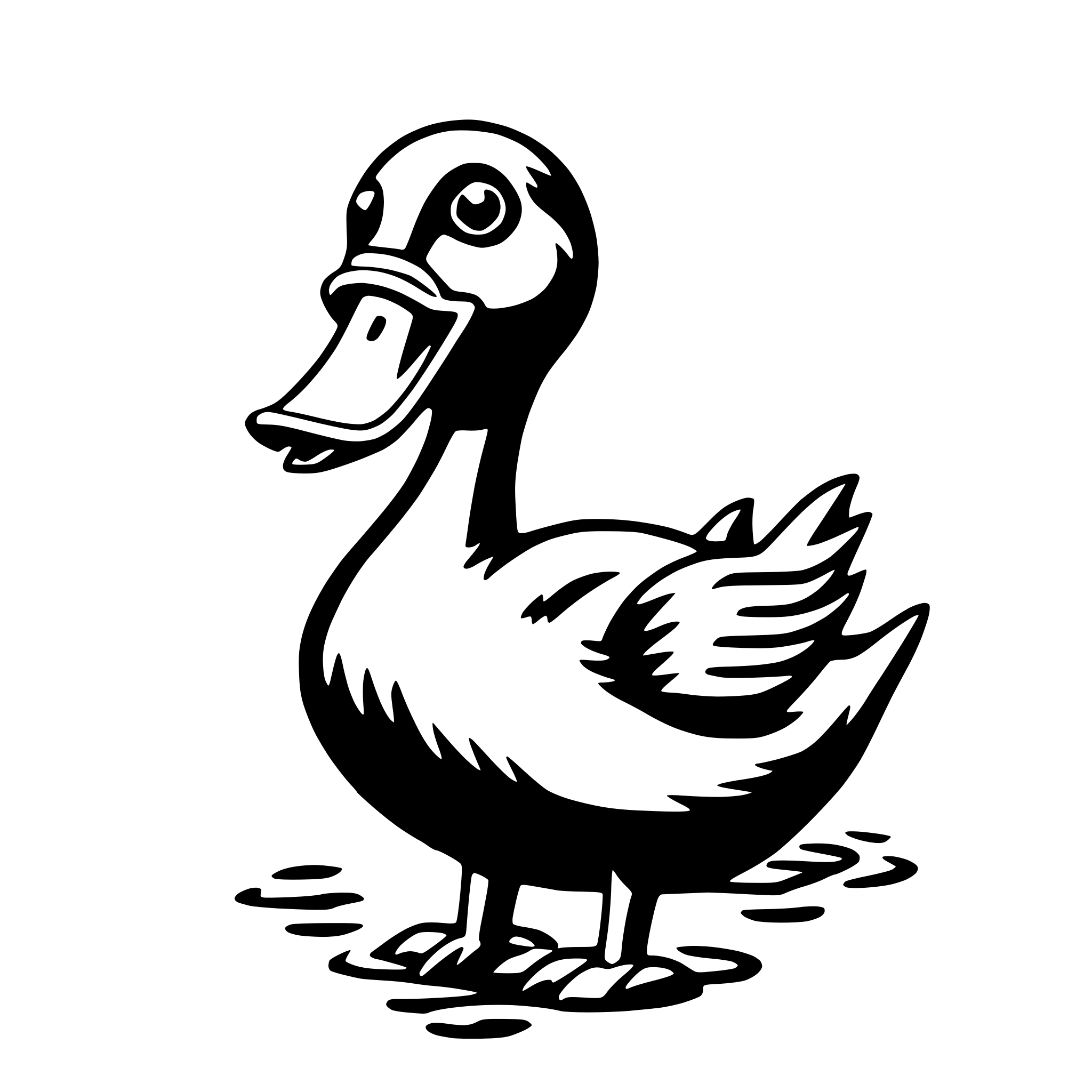 AI-generated SVG of 'duck with snorkel'