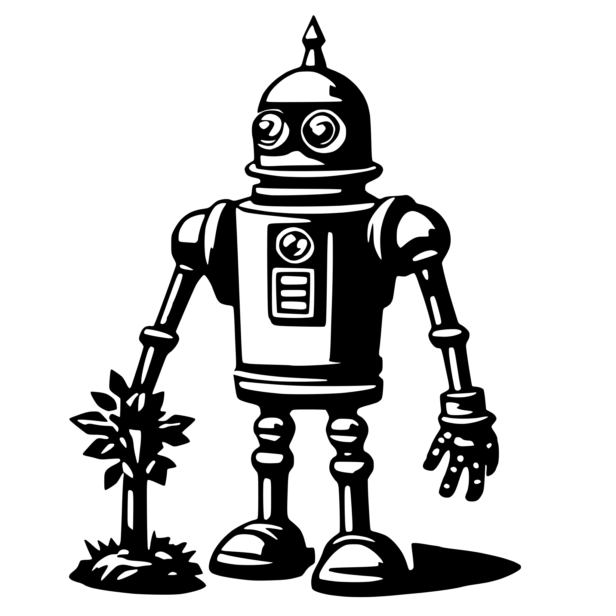 AI-generated SVG of 'robot wizard'