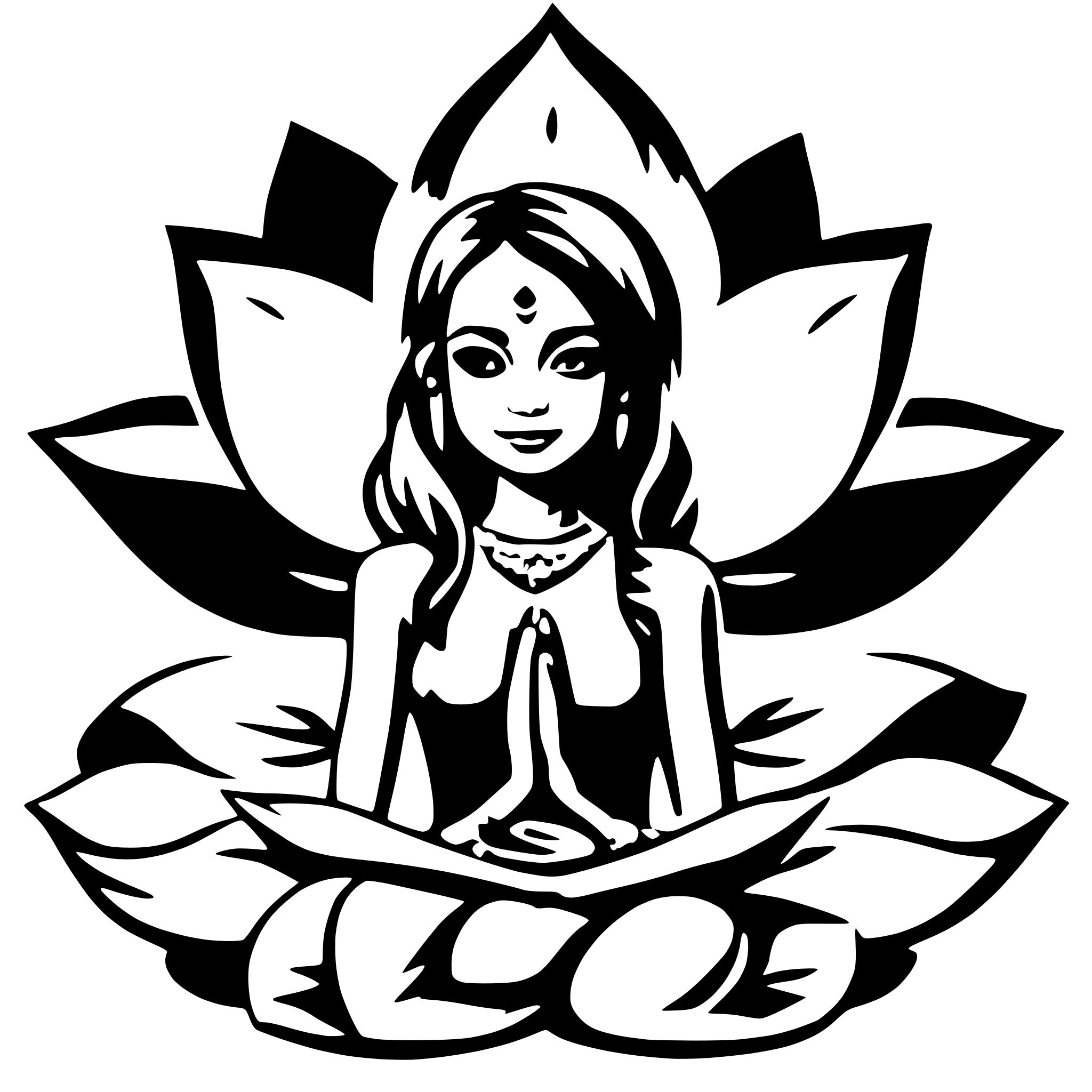 AI-generated SVG of 'namaste girl lotus'