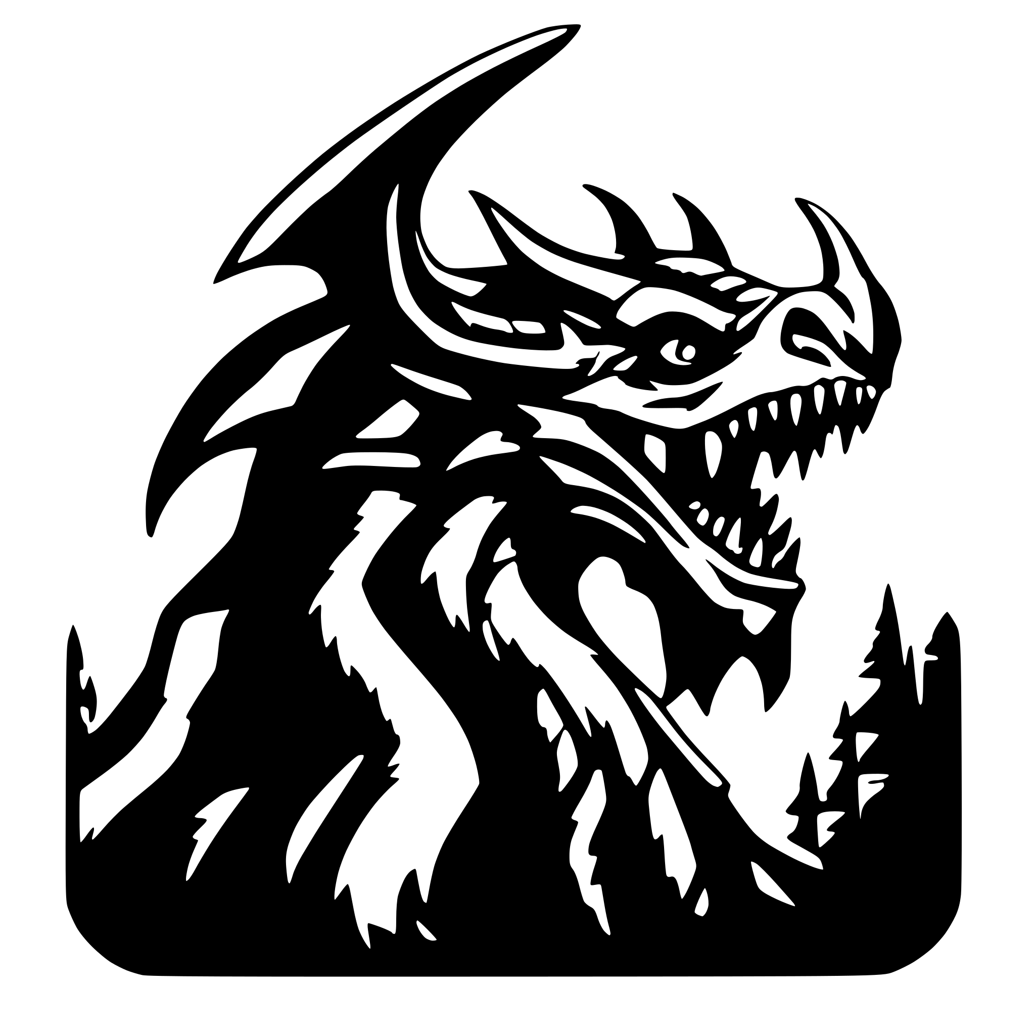 AI-generated SVG of a dnd draconid