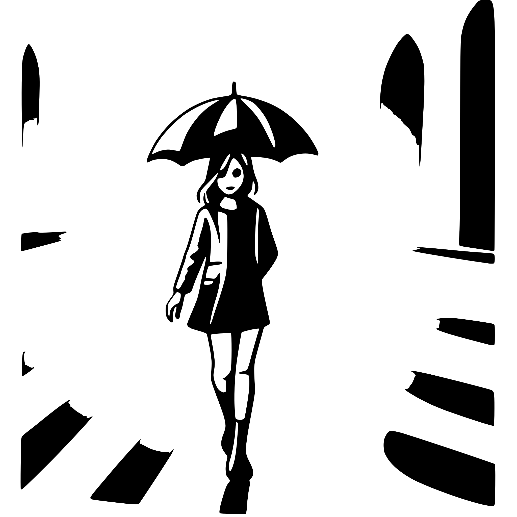 AI-generated SVG of 'person walking in rain'