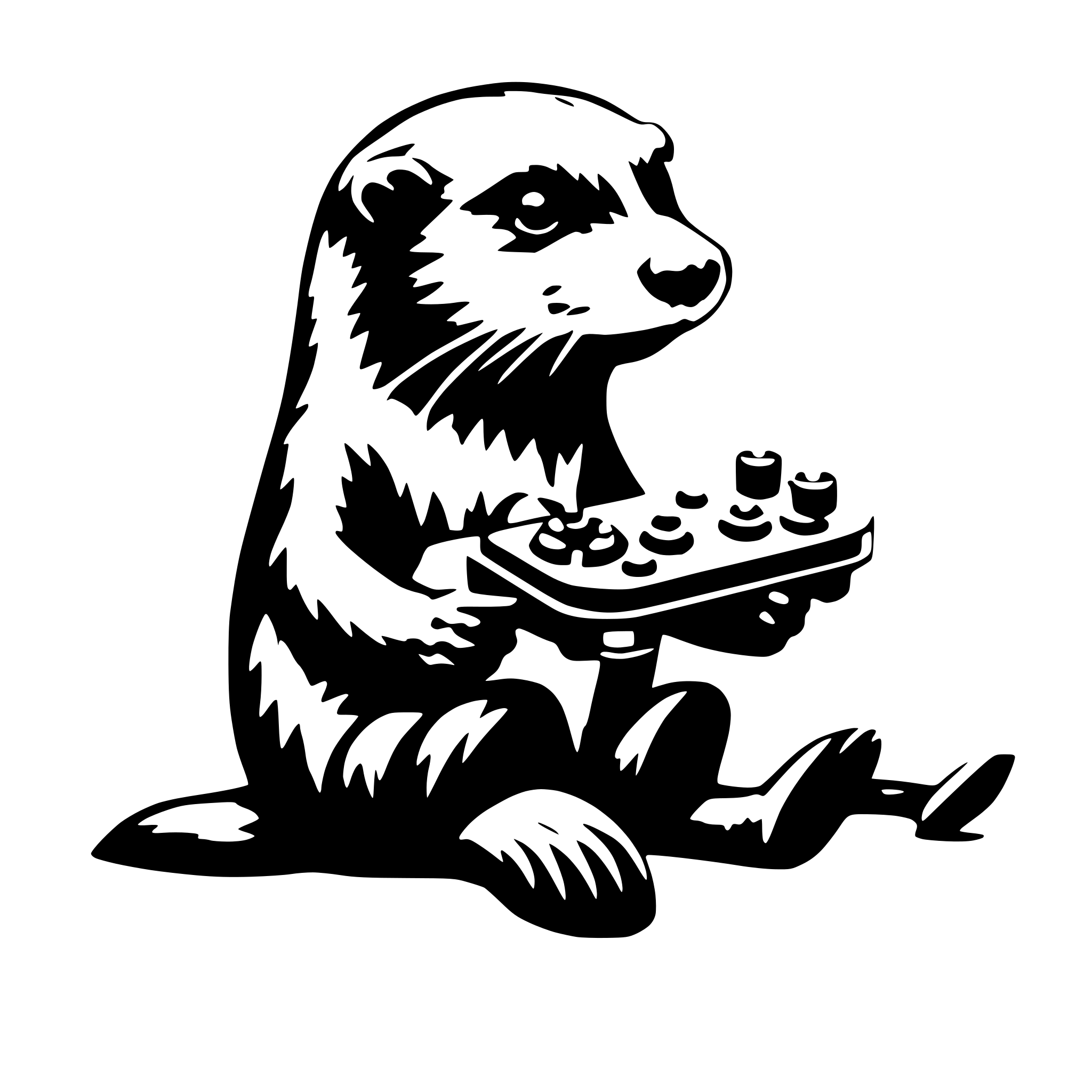 AI-generated SVG of a otter playing video games