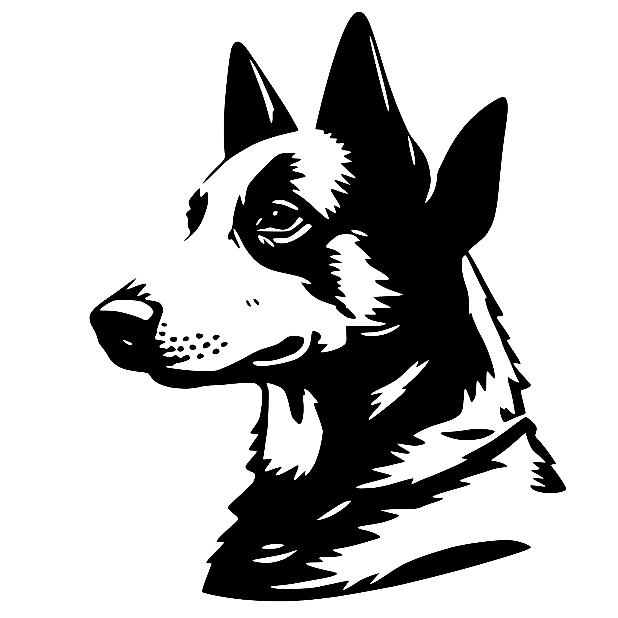 AI-generated SVG of 'blue heeler side'