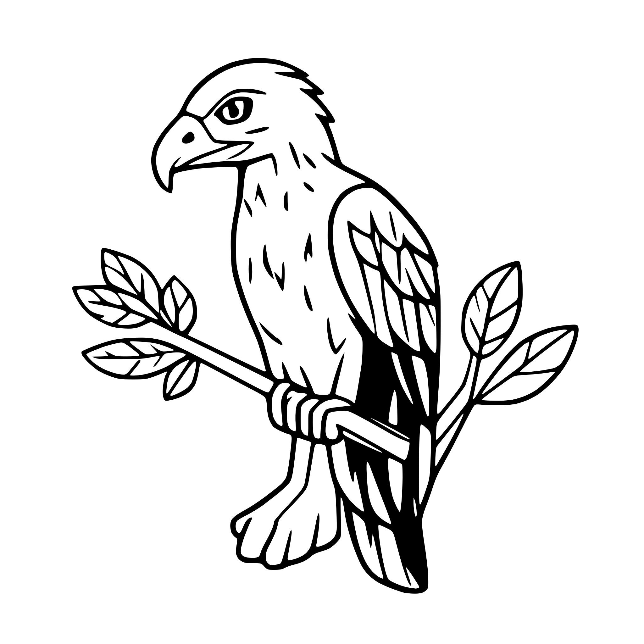 AI-generated SVG of a eagle clutching arrows and olive branch