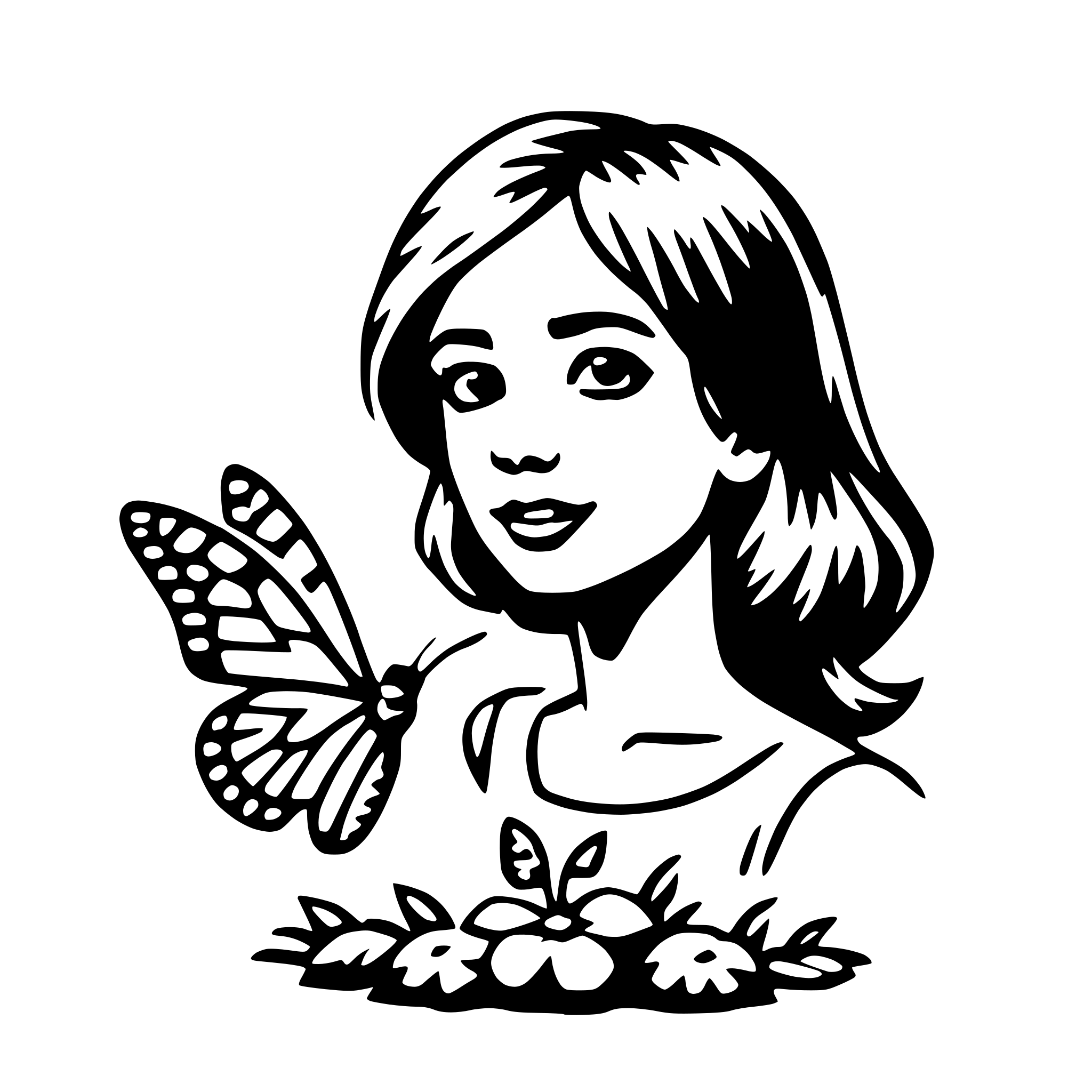 AI-generated SVG of a butterfly kisses