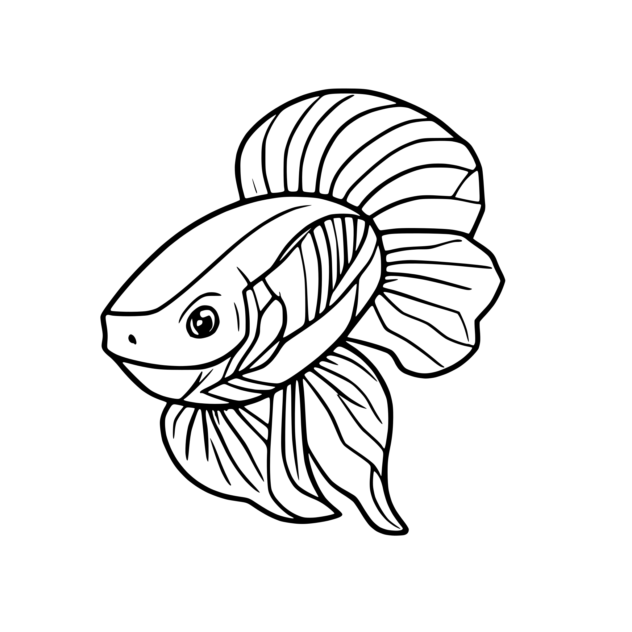 AI-generated SVG of a betta fish